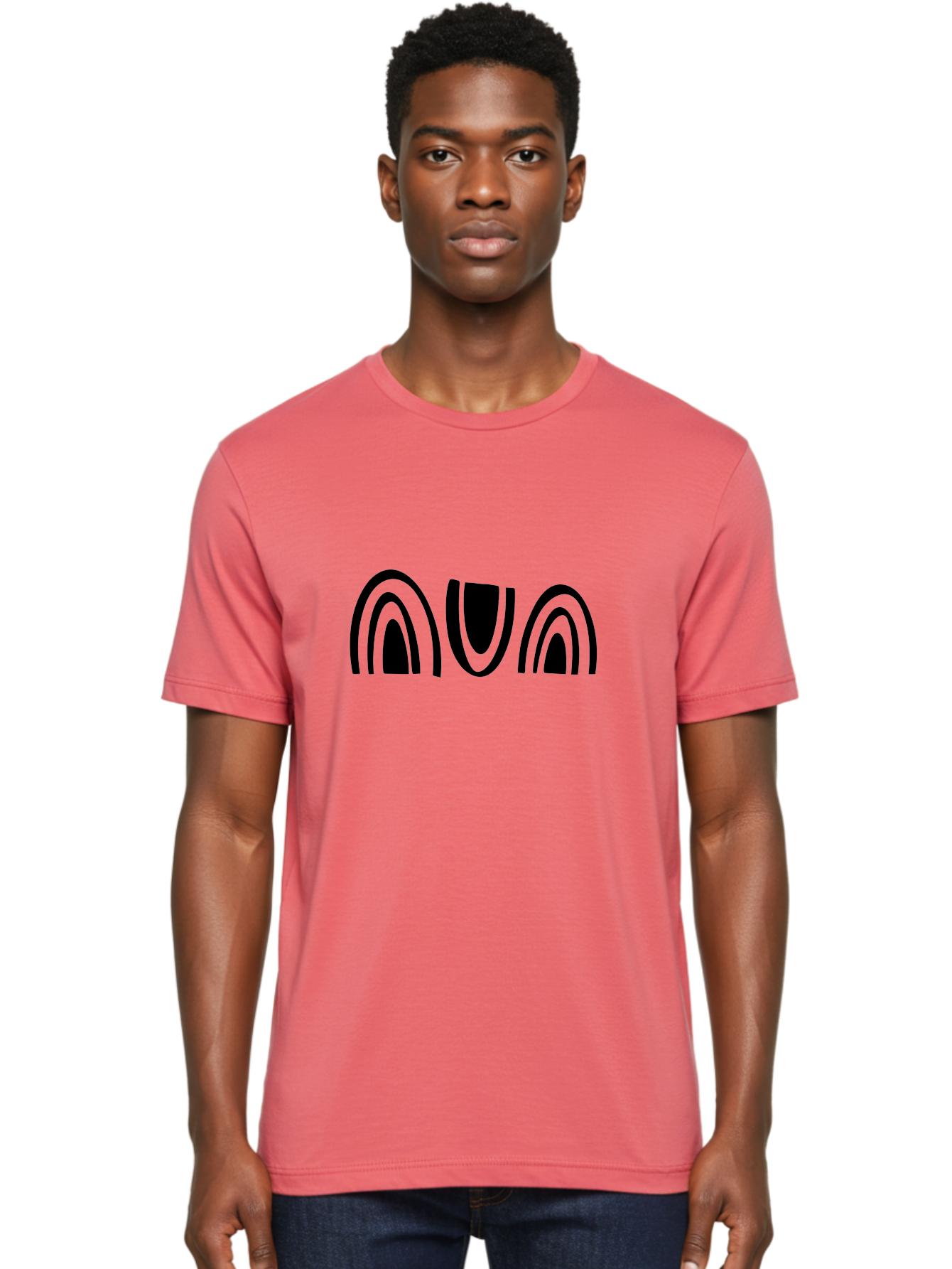 Nun Men'S Graphic Tee, 100% Cotton, Comfortable Casual Summer Wear, Machine Washable, Ava Logo, Minimalist Design, Black And Green Color Scheme, Simple Typography, Abstract Shapes, Modern Aesthetic, Graphical Elements -  Aaa471