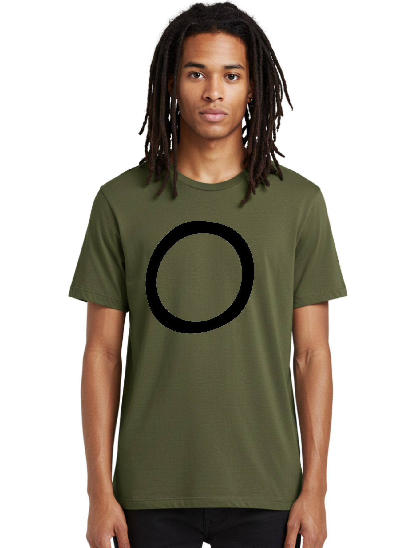 O Men'S Graphic Tee, 100% Cotton, Comfortable Casual Summer Wear, Machine Washable, Black Circle, Simple Shape, Minimalist Design, Bold Graphics, Modern Art, Abstract Symbol, Geometric Figure -  Aaa472