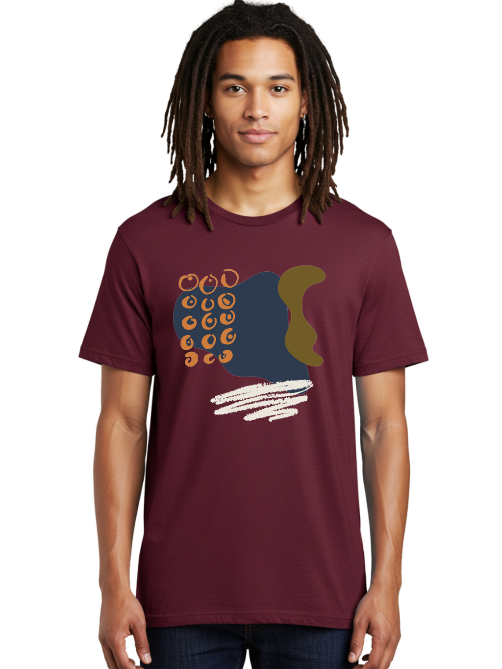 Octopus Men'S Graphic Tee, 100% Cotton, Comfortable Casual Summer Wear, Machine Washable, Octopus, Underwater Creature, Sea Animal, Abstract Art, Digital Illustration, Navy Blue, Orange, Brown And White Colors, Tentacles, Suckers, -  Aaa473