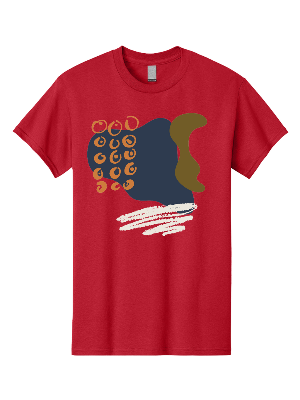 Octopus Men'S Graphic Tee, 100% Cotton, Comfortable Casual Summer Wear, Machine Washable, Octopus, Underwater Creature, Sea Animal, Abstract Art, Digital Illustration, Navy Blue, Orange, Brown And White Colors, Tentacles, Suckers, -  Aaa473