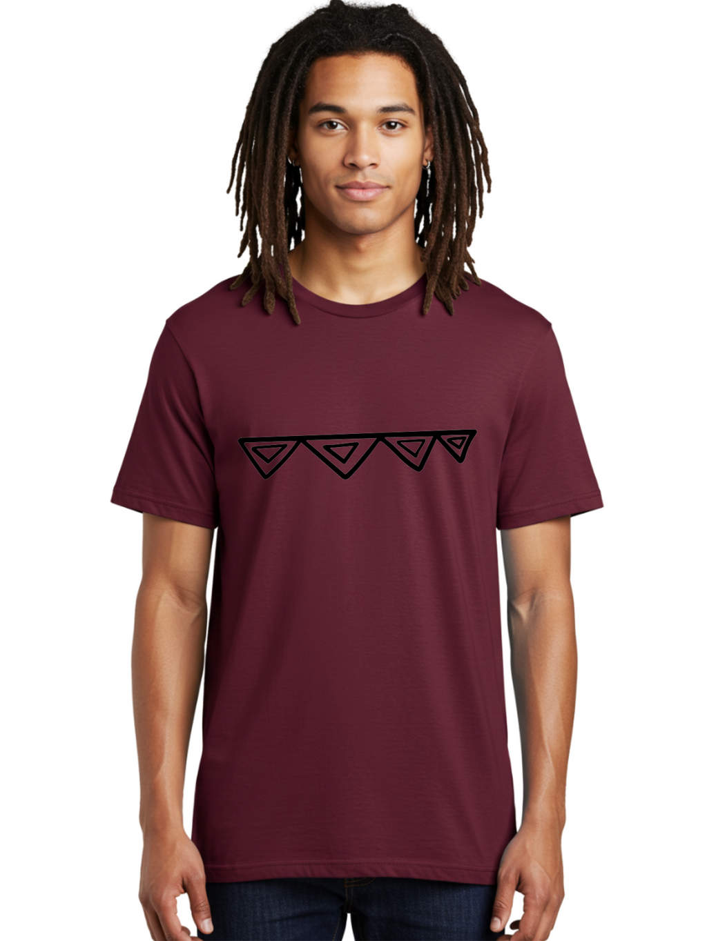 Party-Bunting Men'S Graphic Tee, 100% Cotton, Comfortable Casual Summer Wear, Machine Washable, Party Decorations, Festive Bunting, Celebration Decor, Geometric Shapes, Triangular Flags, Simple Design, Hand-Drawn, Minimalist Style -  Aaa475