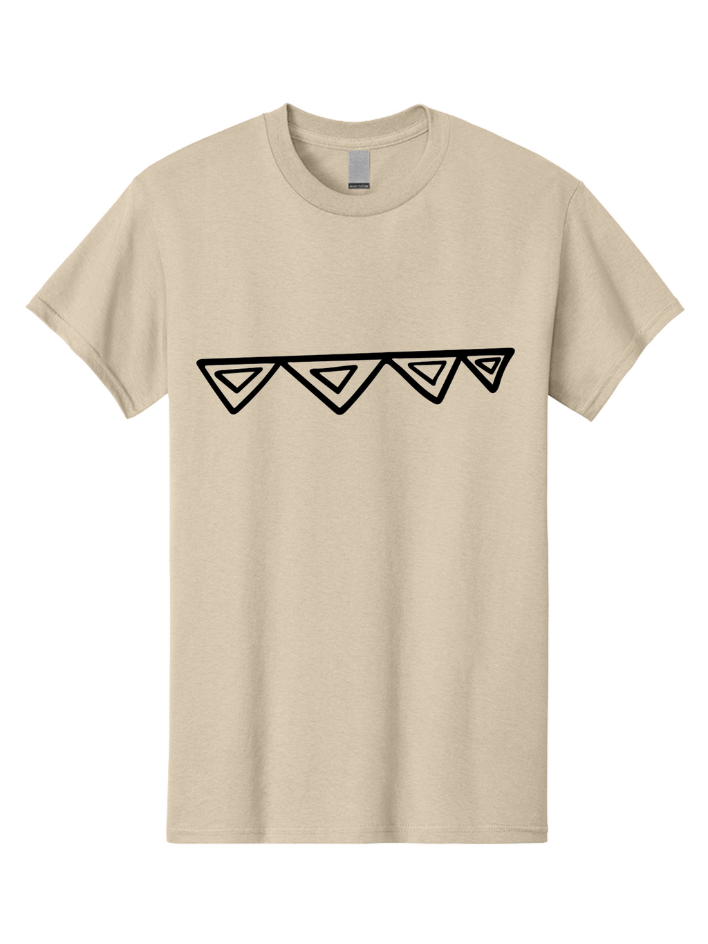 Party-Bunting Men'S Graphic Tee, 100% Cotton, Comfortable Casual Summer Wear, Machine Washable, Party Decorations, Festive Bunting, Celebration Decor, Geometric Shapes, Triangular Flags, Simple Design, Hand-Drawn, Minimalist Style -  Aaa475