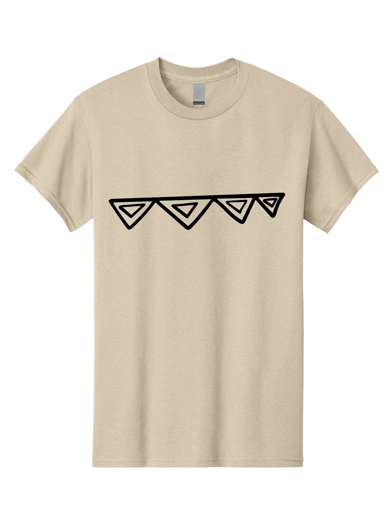 Party-Bunting Men'S Graphic Tee, 100% Cotton, Comfortable Casual Summer Wear, Machine Washable, Party Decorations, Festive Bunting, Celebration Decor, Geometric Shapes, Triangular Flags, Simple Design, Hand-Drawn, Minimalist Style -  Aaa475