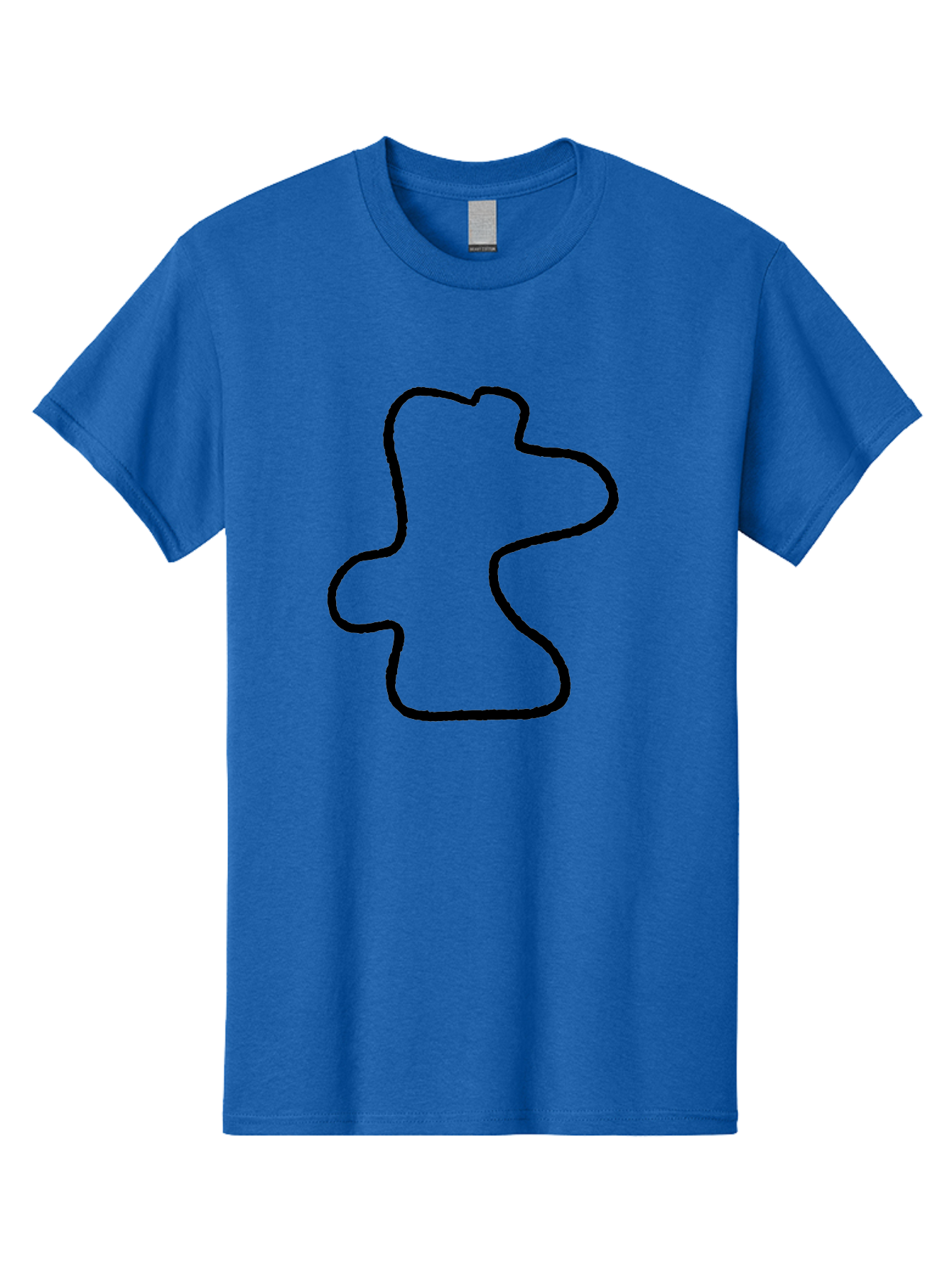 Racing-Circuit Men'S Graphic Tee, 100% Cotton, Comfortable Casual Summer Wear, Machine Washable, Simple Line Drawing, Rabbit Head, Minimalist Design, Abstract Shape, Cartoon Style, Modern Art, Black Outline -  Aaa477