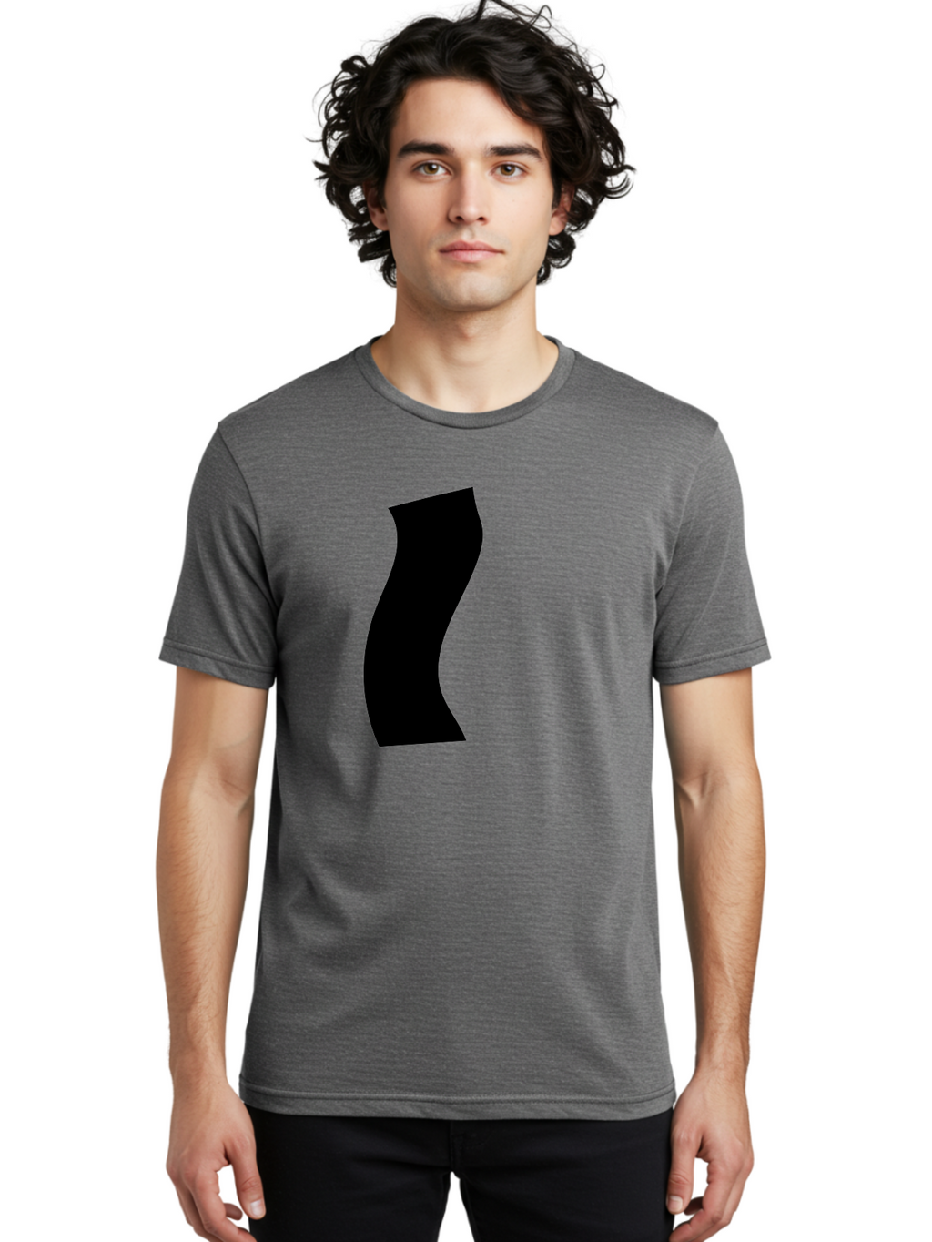 S Men'S Graphic Tee, 100% Cotton, Comfortable Casual Summer Wear, Machine Washable, Stylized Letter, Abstract Design, Minimalist Art, Bold Font, Modern Graphic, Sleek Typography, Simple Shape -  Aaa480
