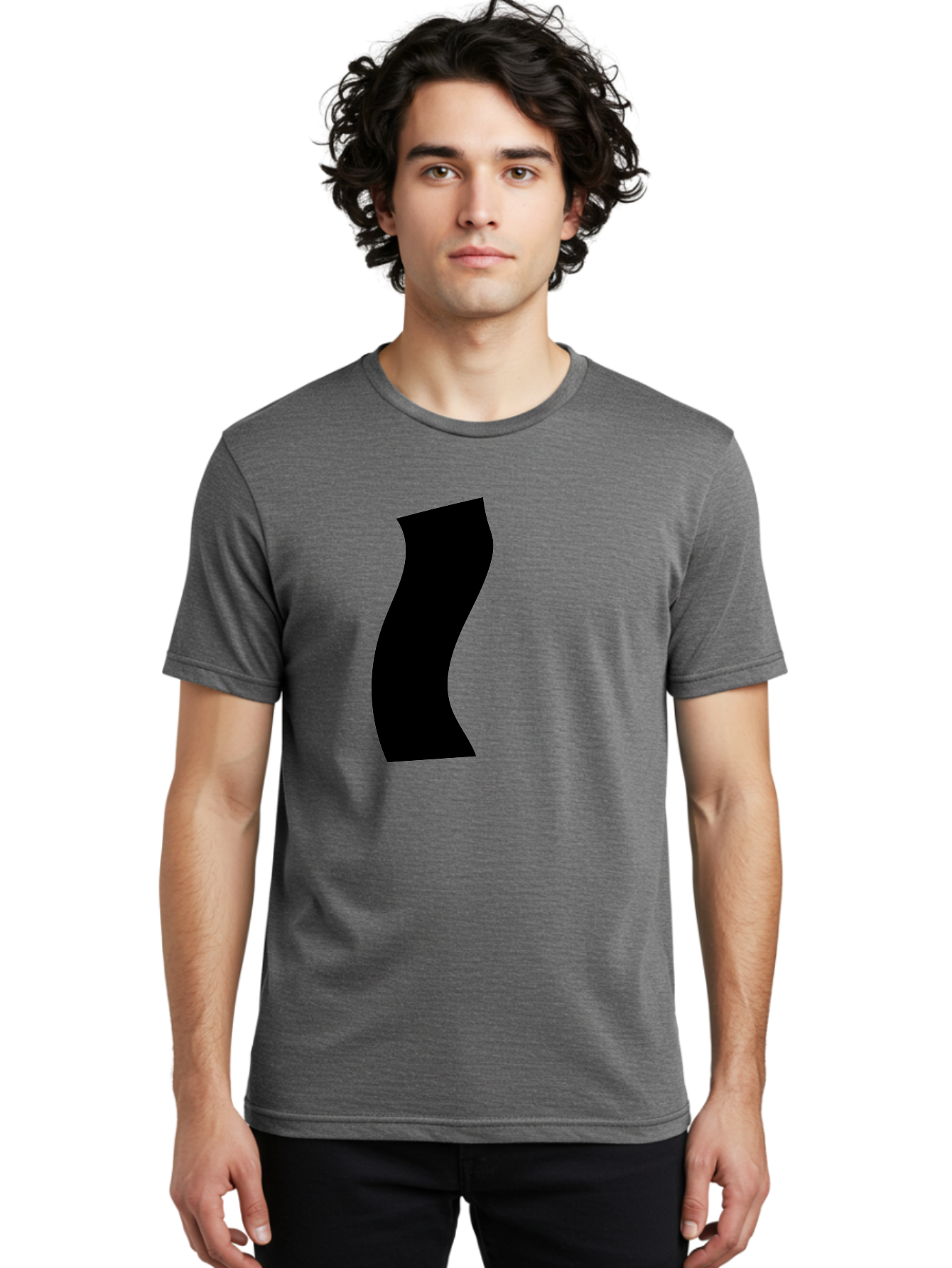 S Men'S Graphic Tee, 100% Cotton, Comfortable Casual Summer Wear, Machine Washable, Stylized Letter, Abstract Design, Minimalist Art, Bold Font, Modern Graphic, Sleek Typography, Simple Shape -  Aaa480