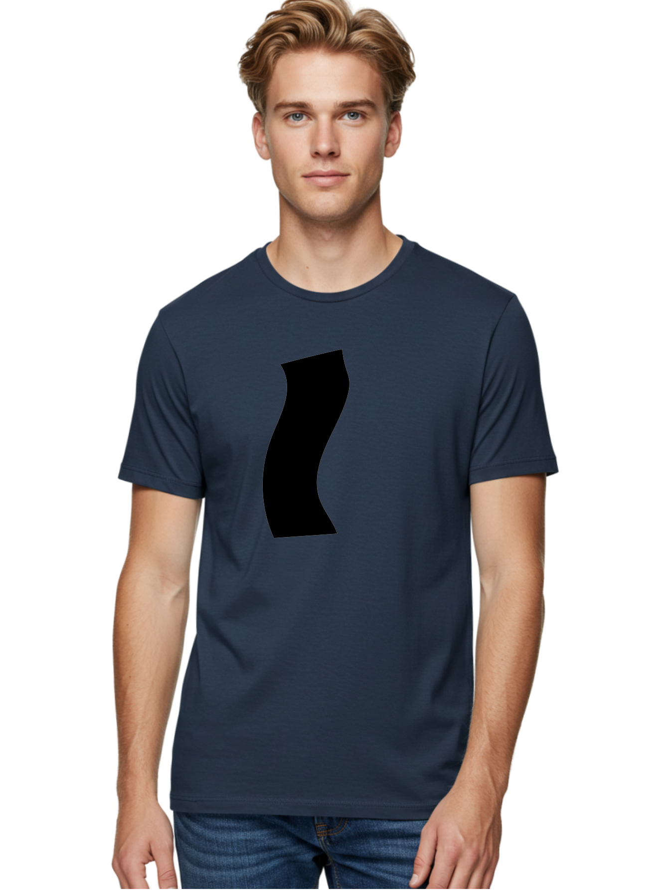 S Men'S Graphic Tee, 100% Cotton, Comfortable Casual Summer Wear, Machine Washable, Stylized Letter, Abstract Design, Minimalist Art, Bold Font, Modern Graphic, Sleek Typography, Simple Shape -  Aaa480