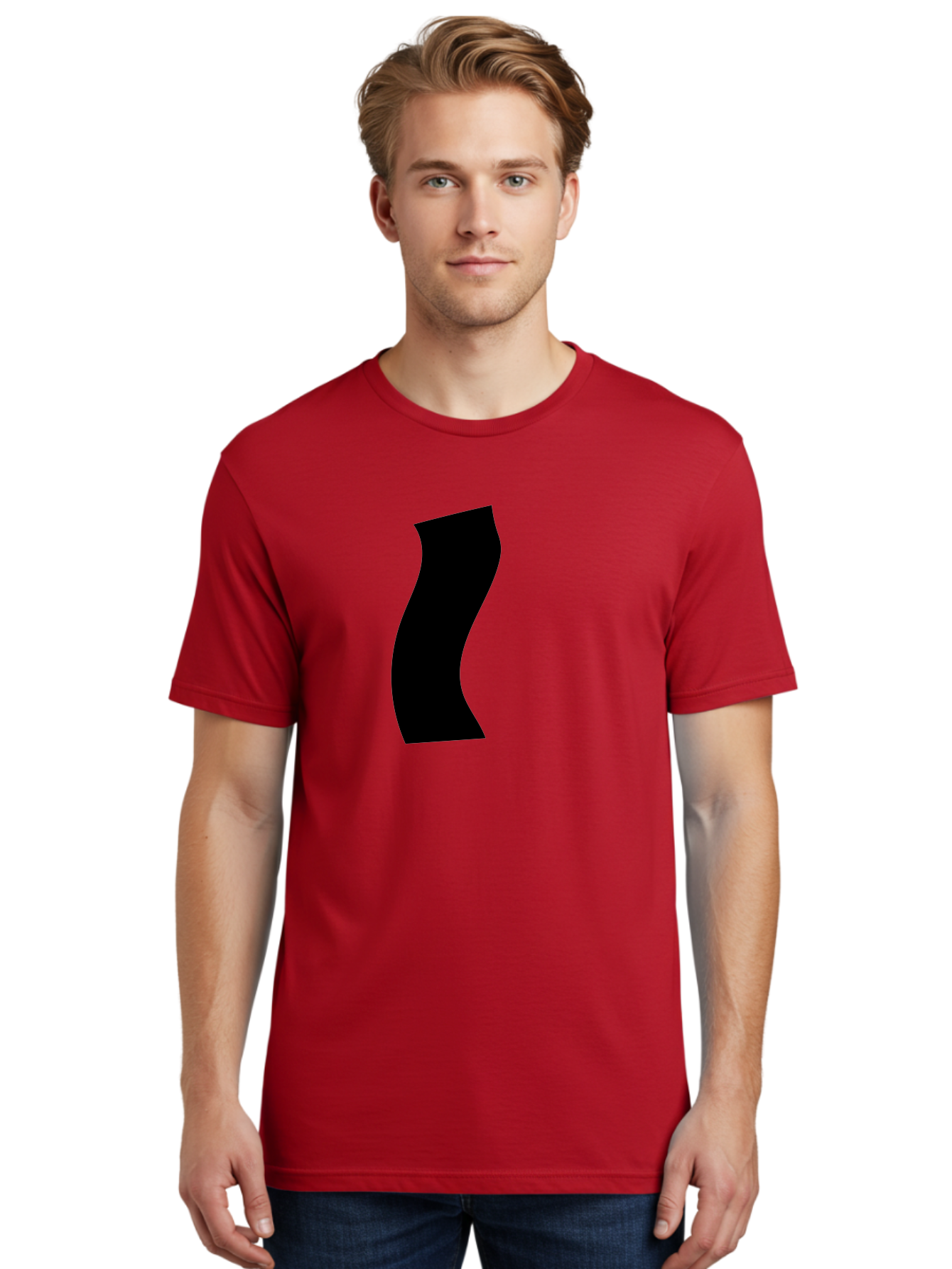 S Men'S Graphic Tee, 100% Cotton, Comfortable Casual Summer Wear, Machine Washable, Stylized Letter, Abstract Design, Minimalist Art, Bold Font, Modern Graphic, Sleek Typography, Simple Shape -  Aaa480