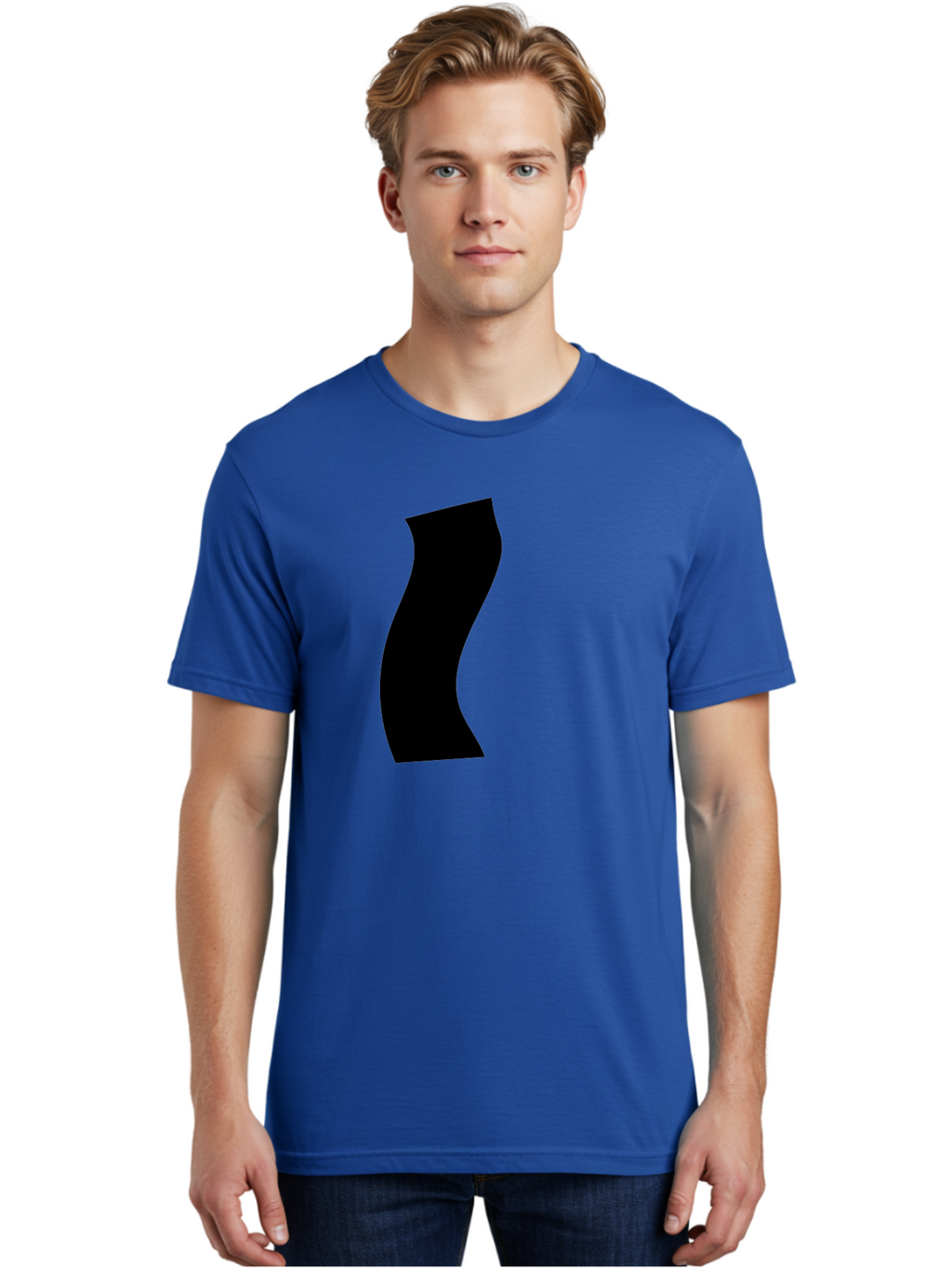 S Men'S Graphic Tee, 100% Cotton, Comfortable Casual Summer Wear, Machine Washable, Stylized Letter, Abstract Design, Minimalist Art, Bold Font, Modern Graphic, Sleek Typography, Simple Shape -  Aaa480