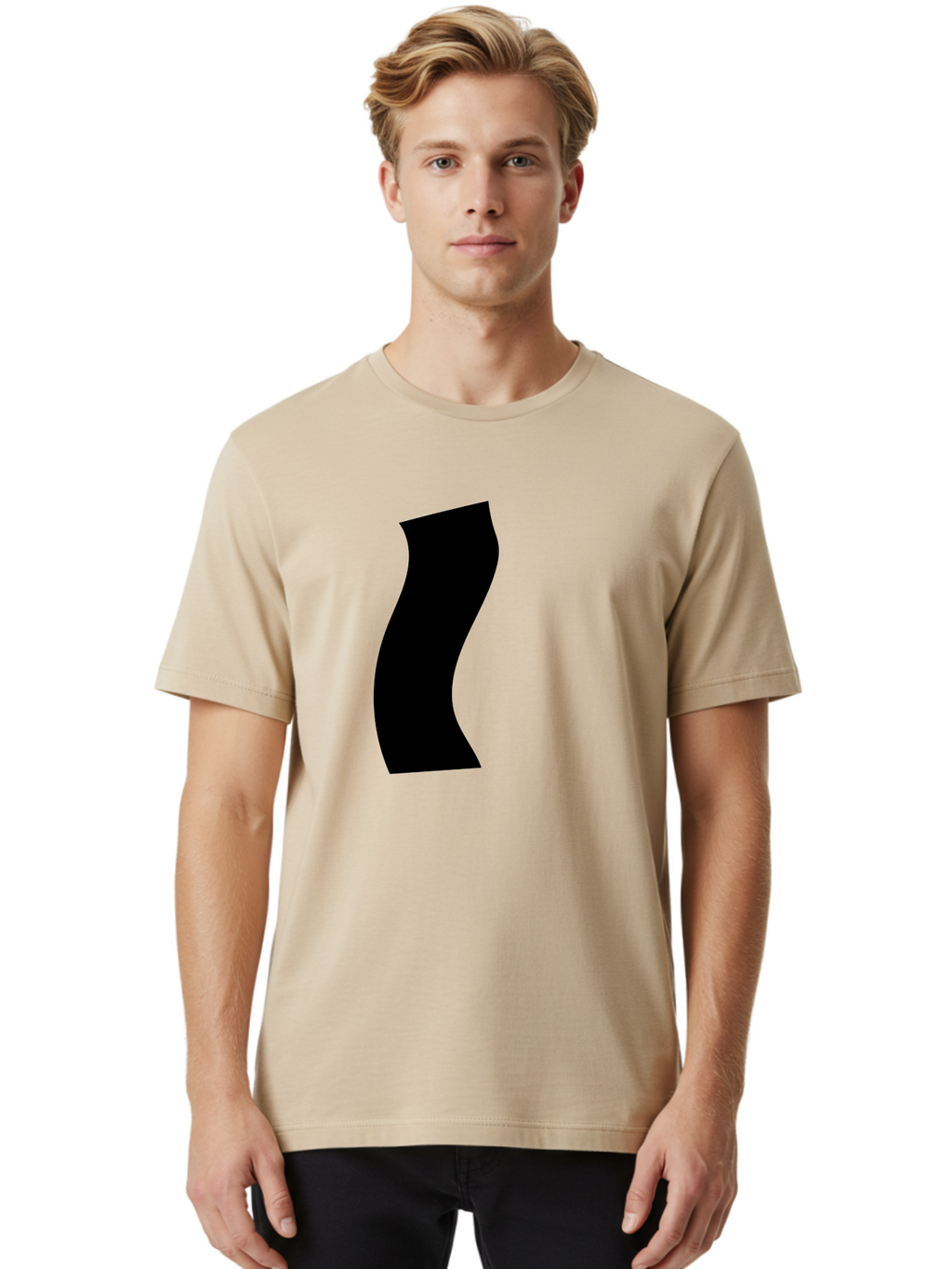 S Men'S Graphic Tee, 100% Cotton, Comfortable Casual Summer Wear, Machine Washable, Stylized Letter, Abstract Design, Minimalist Art, Bold Font, Modern Graphic, Sleek Typography, Simple Shape -  Aaa480