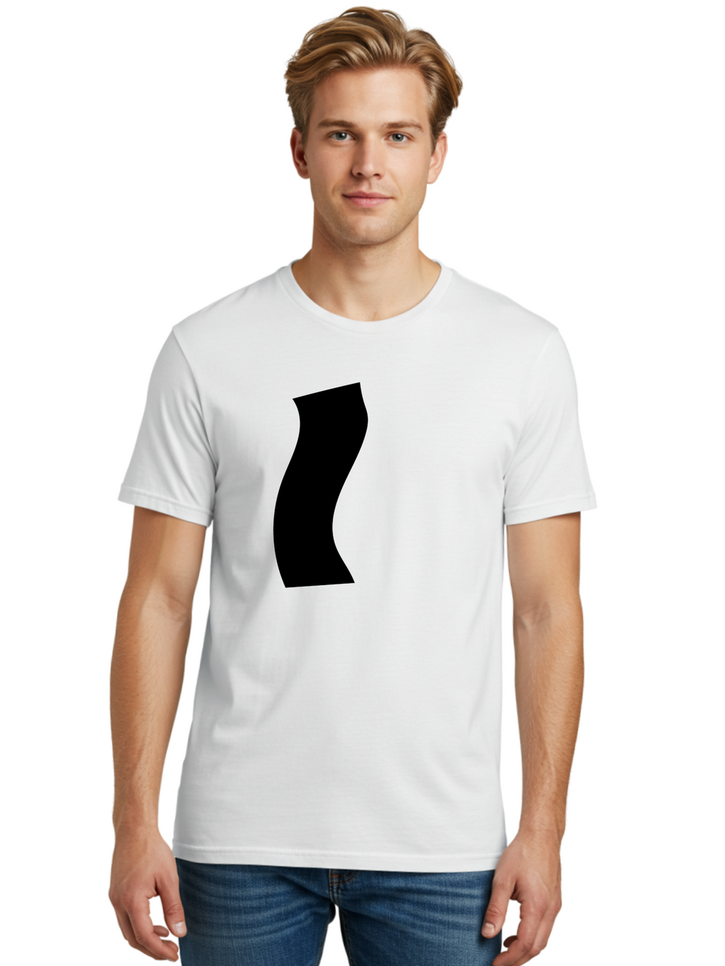 S Men'S Graphic Tee, 100% Cotton, Comfortable Casual Summer Wear, Machine Washable, Stylized Letter, Abstract Design, Minimalist Art, Bold Font, Modern Graphic, Sleek Typography, Simple Shape -  Aaa480