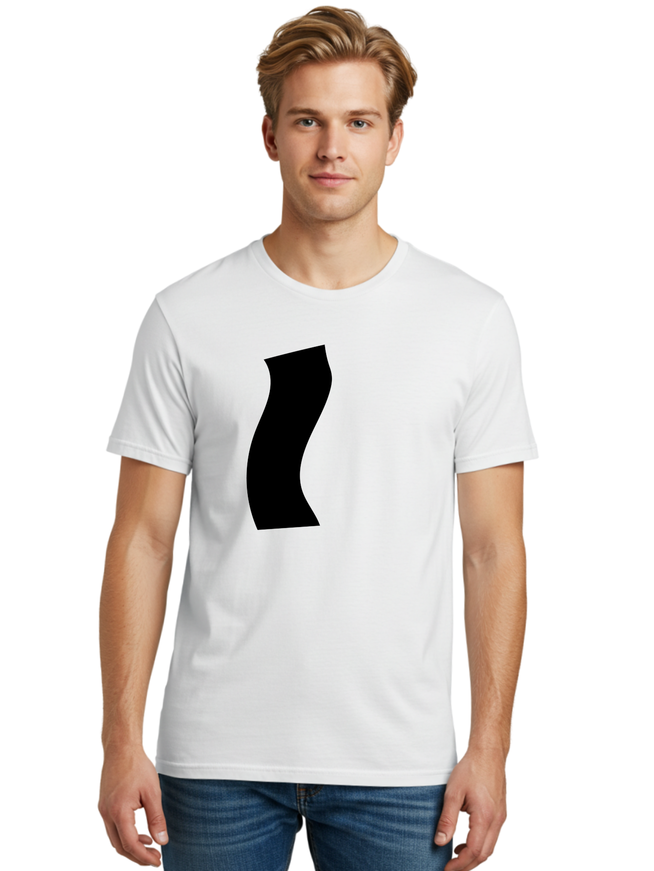 S Men'S Graphic Tee, 100% Cotton, Comfortable Casual Summer Wear, Machine Washable, Stylized Letter, Abstract Design, Minimalist Art, Bold Font, Modern Graphic, Sleek Typography, Simple Shape -  Aaa480