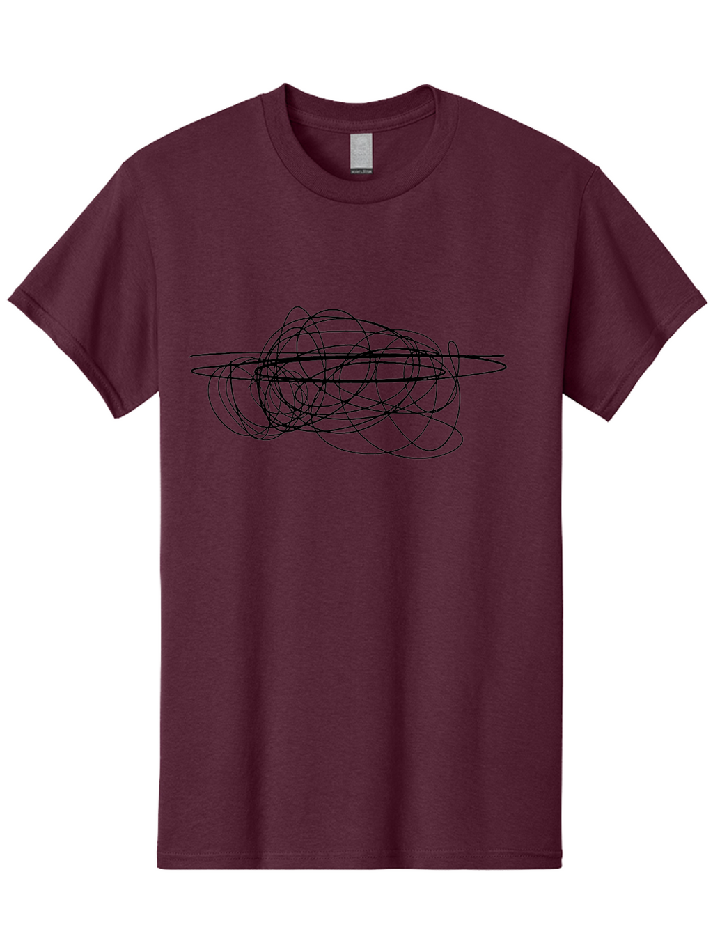 Scribble-2 Men'S Graphic Tee, 100% Cotton, Comfortable Casual Summer Wear, Machine Washable, Black Scribble Lines, Abstract Art, Chaotic Design, Random Patterns, Modern Graphic, Artistic Expression, Creative Doodle -  Aaa482