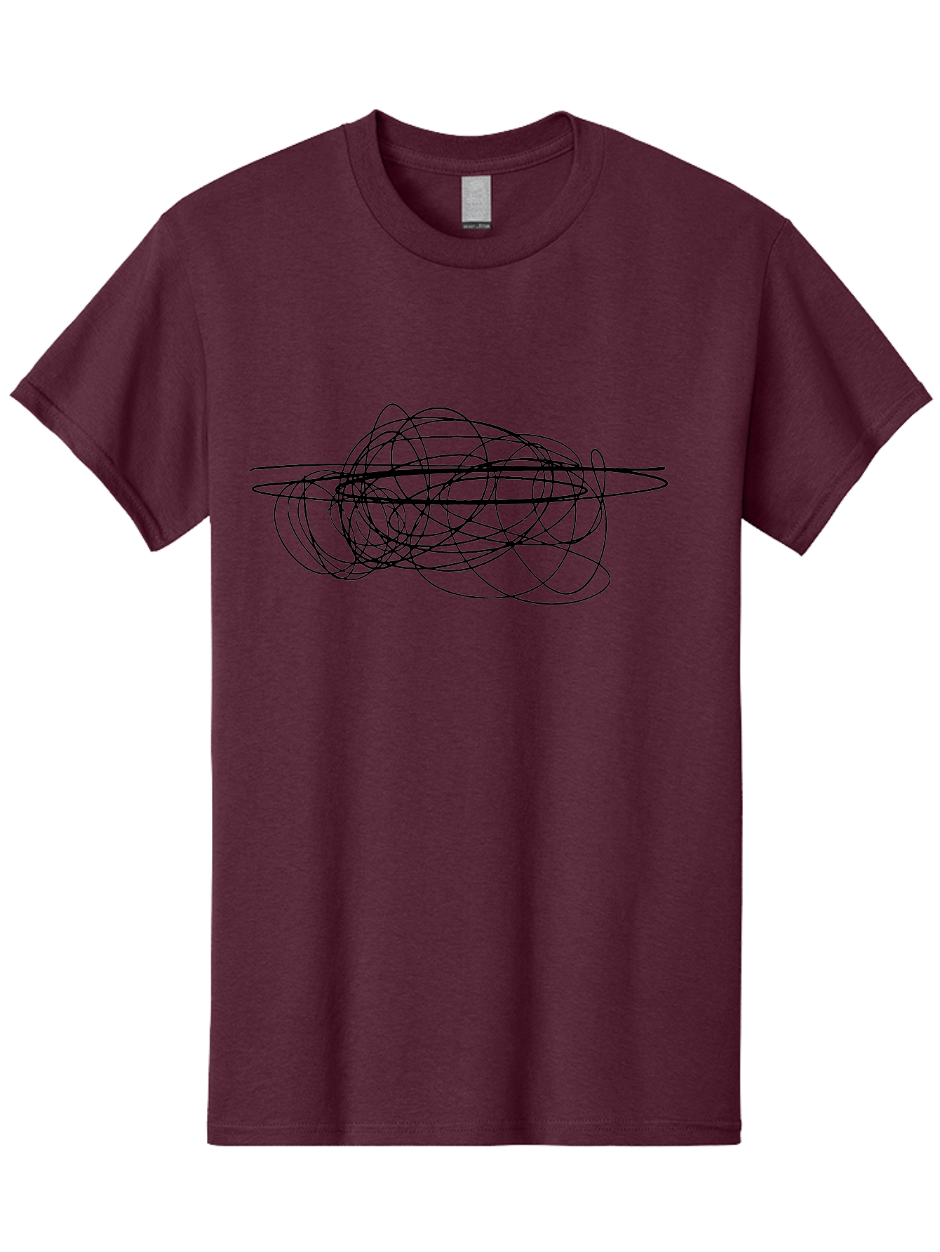 Scribble-2 Men'S Graphic Tee, 100% Cotton, Comfortable Casual Summer Wear, Machine Washable, Black Scribble Lines, Abstract Art, Chaotic Design, Random Patterns, Modern Graphic, Artistic Expression, Creative Doodle -  Aaa482