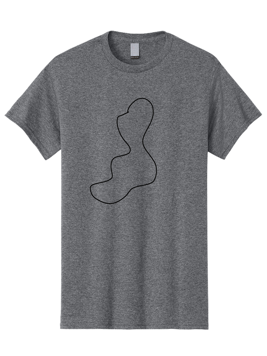 Shoe-Sole Men'S Graphic Tee, 100% Cotton, Comfortable Casual Summer Wear, Machine Washable, Black Outline, Minimalist Design, Simple Shape, Footprint, Abstract Art, Modern Graphic, Sleek Line Art, Contemporary Illustration -  Aaa486