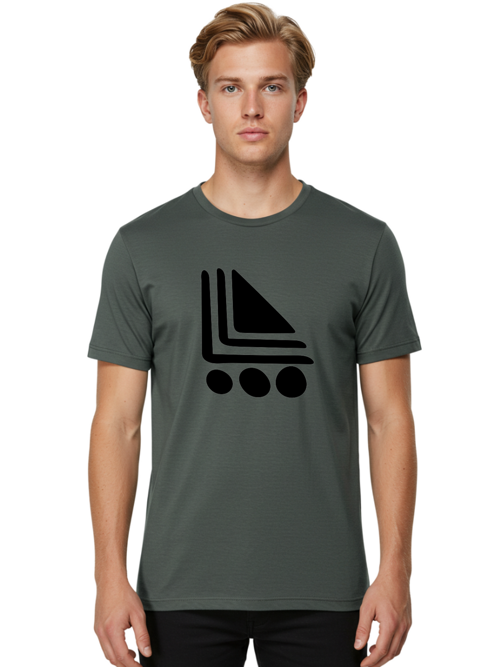 Shopping-Cart Men'S Graphic Tee, 100% Cotton, Comfortable Casual Summer Wear, Machine Washable, Shopping Cart Icon, E-Commerce Symbol, Online Shopping, Digital Marketplace, Minimalist Design, Bold Graphics, Black Silhouette -  Aaa487