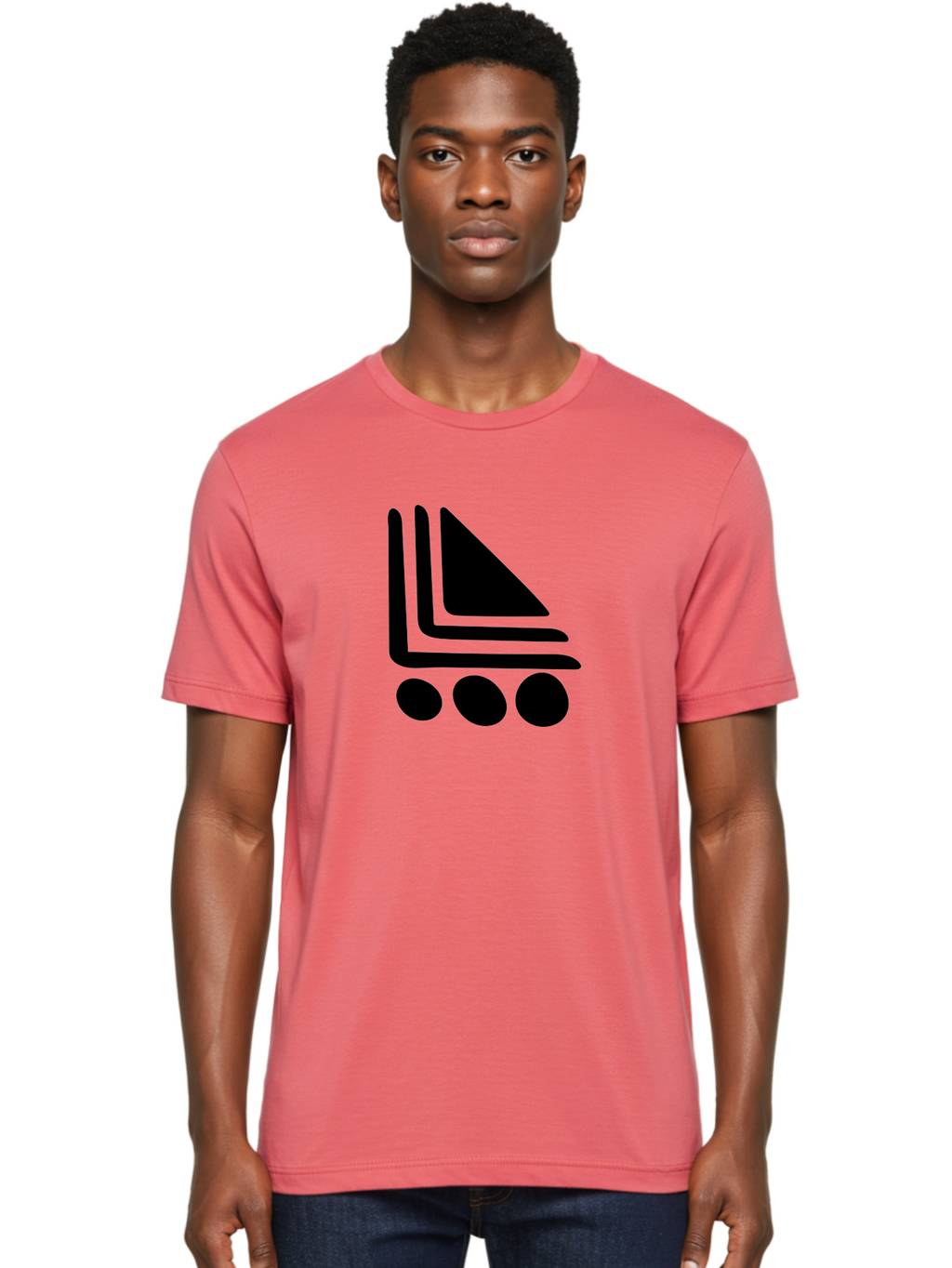 Shopping-Cart Men'S Graphic Tee, 100% Cotton, Comfortable Casual Summer Wear, Machine Washable, Shopping Cart Icon, E-Commerce Symbol, Online Shopping, Digital Marketplace, Minimalist Design, Bold Graphics, Black Silhouette -  Aaa487