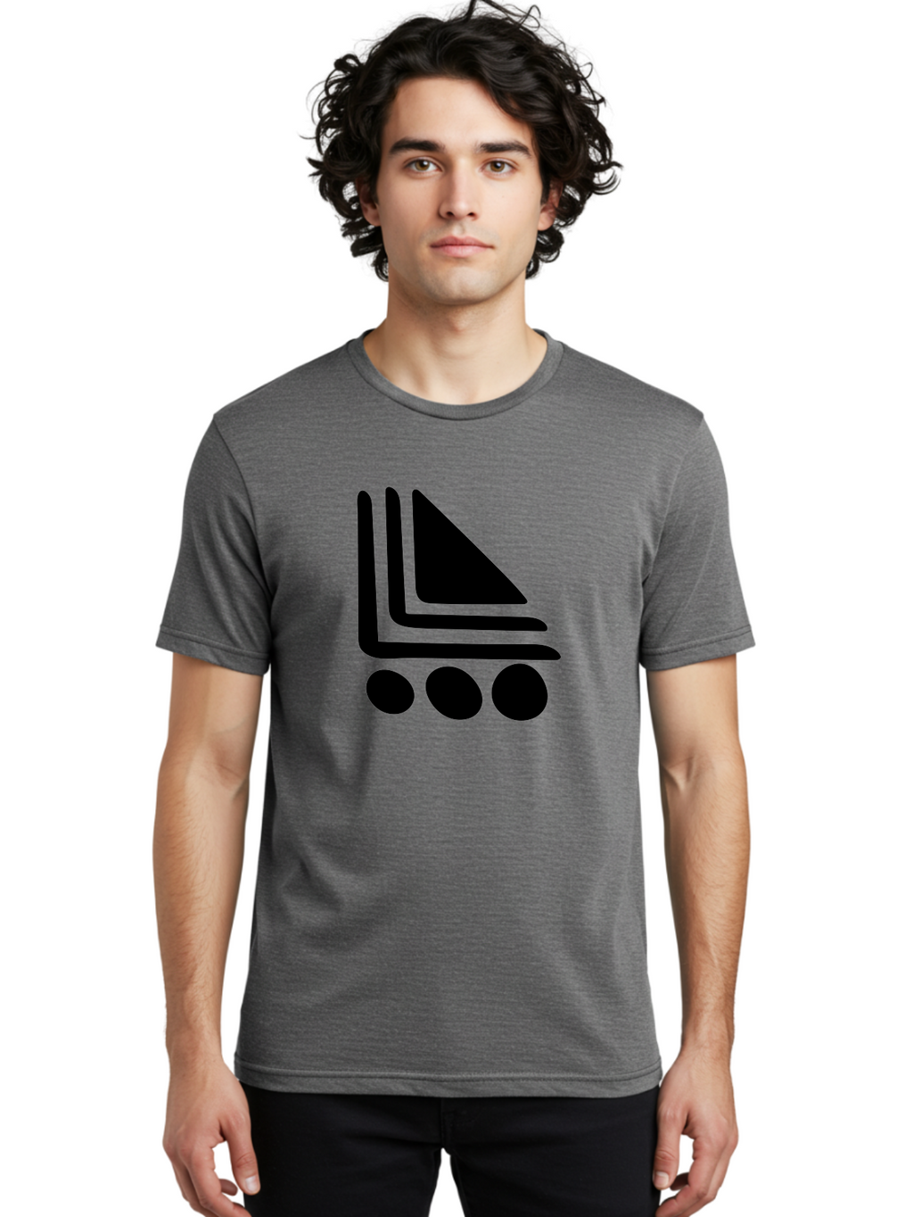 Shopping-Cart Men'S Graphic Tee, 100% Cotton, Comfortable Casual Summer Wear, Machine Washable, Shopping Cart Icon, E-Commerce Symbol, Online Shopping, Digital Marketplace, Minimalist Design, Bold Graphics, Black Silhouette -  Aaa487