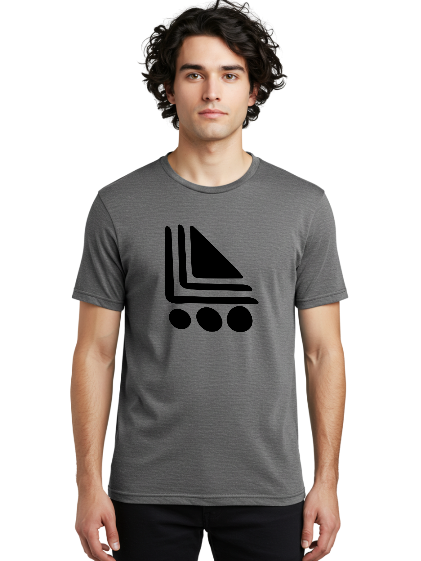 Shopping-Cart Men'S Graphic Tee, 100% Cotton, Comfortable Casual Summer Wear, Machine Washable, Shopping Cart Icon, E-Commerce Symbol, Online Shopping, Digital Marketplace, Minimalist Design, Bold Graphics, Black Silhouette -  Aaa487