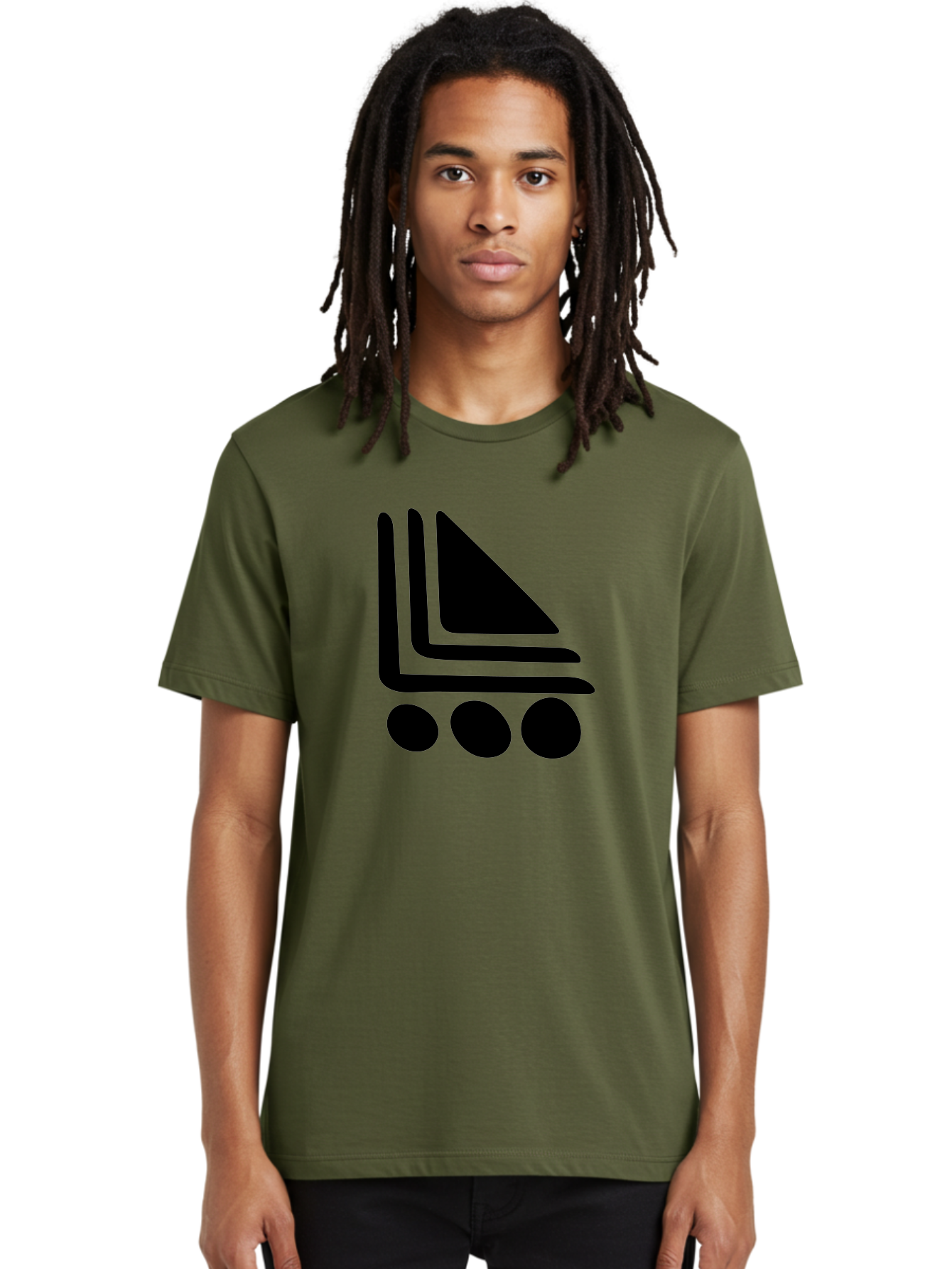 Shopping-Cart Men'S Graphic Tee, 100% Cotton, Comfortable Casual Summer Wear, Machine Washable, Shopping Cart Icon, E-Commerce Symbol, Online Shopping, Digital Marketplace, Minimalist Design, Bold Graphics, Black Silhouette -  Aaa487