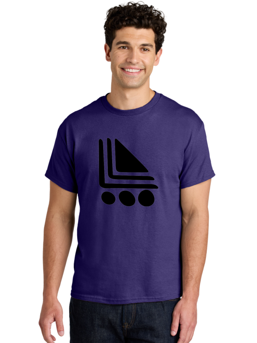 Shopping-Cart Men'S Graphic Tee, 100% Cotton, Comfortable Casual Summer Wear, Machine Washable, Shopping Cart Icon, E-Commerce Symbol, Online Shopping, Digital Marketplace, Minimalist Design, Bold Graphics, Black Silhouette -  Aaa487