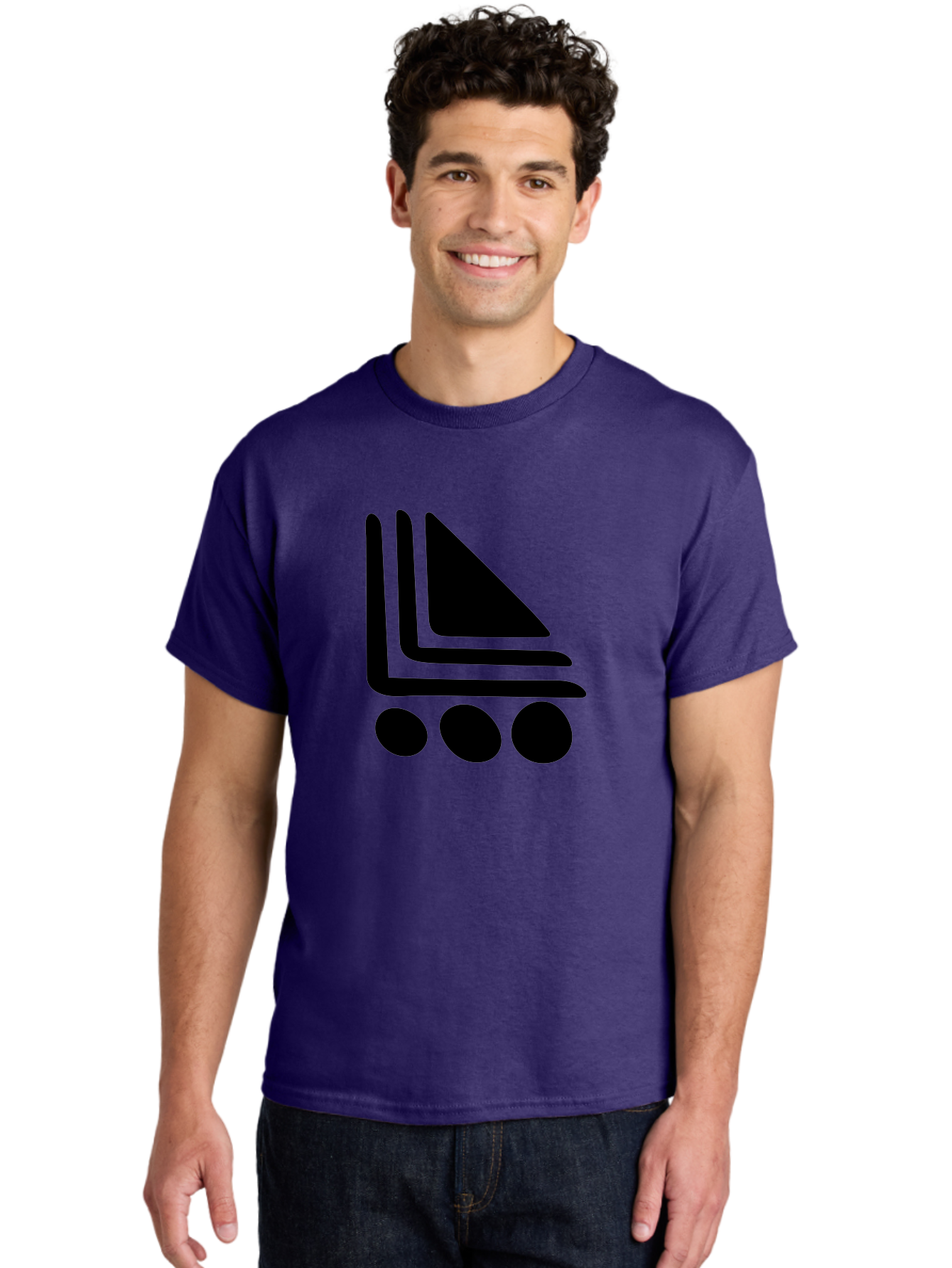 Shopping-Cart Men'S Graphic Tee, 100% Cotton, Comfortable Casual Summer Wear, Machine Washable, Shopping Cart Icon, E-Commerce Symbol, Online Shopping, Digital Marketplace, Minimalist Design, Bold Graphics, Black Silhouette -  Aaa487