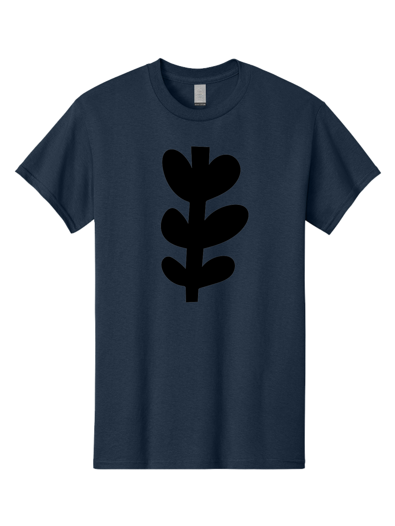Silhouette-Of-Wheat-Or-Barley Men'S Graphic Tee, 100% Cotton, Comfortable Casual Summer Wear, Machine Washable, Black Plant Silhouette, Simple Design, Minimalist Art, Nature-Inspired Graphic, Leafy Stem, Botanical Icon, Modern Illustration -  Aaa488