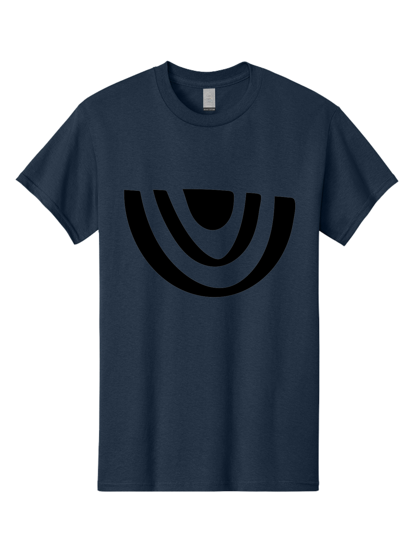 Smile Men'S Graphic Tee, 100% Cotton, Comfortable Casual Summer Wear, Machine Washable, Modern Logo, Abstract Symbol, Curved Lines, Futuristic Design, Sleek And Minimalist, Black And Green Color Scheme, Dynamic Graphic -  Aaa489