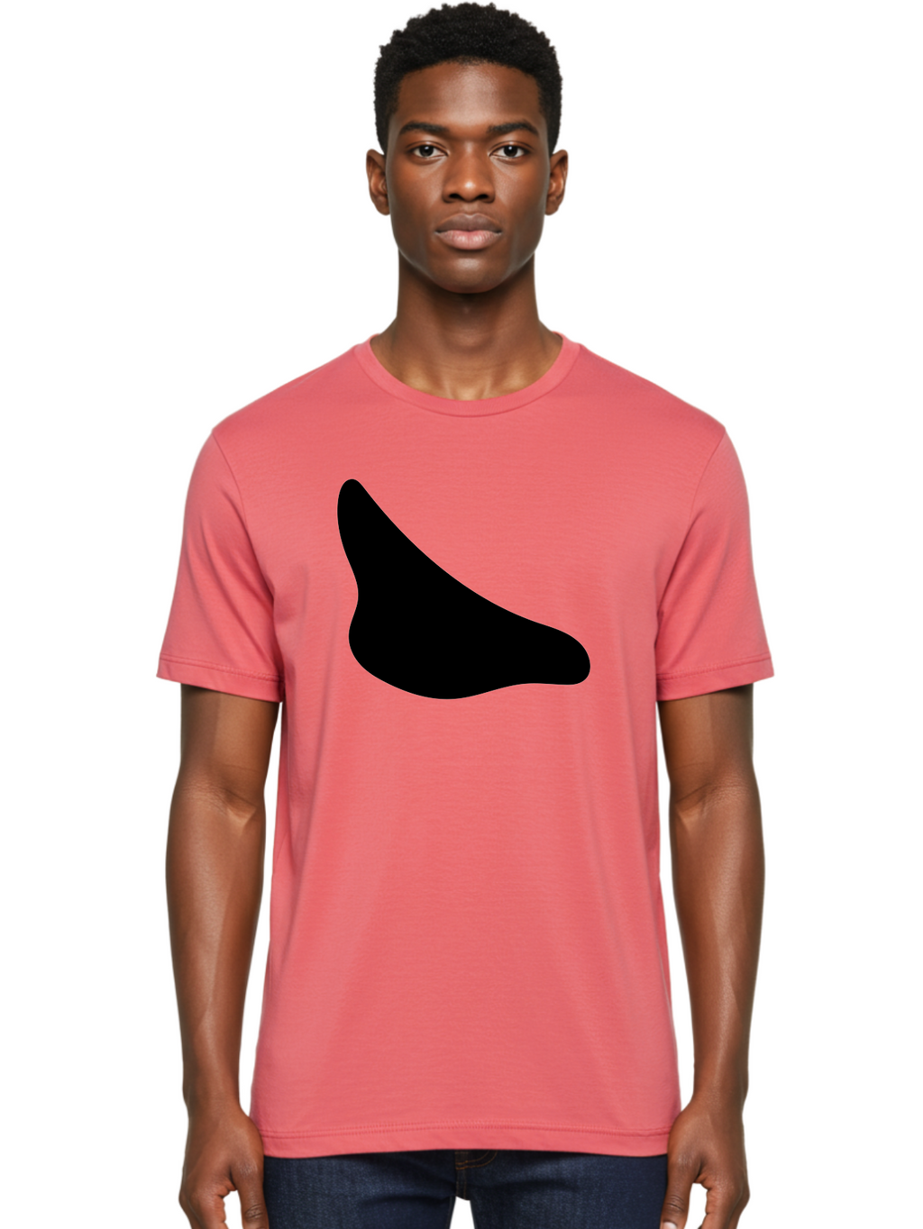 Stylized-Foot Men'S Graphic Tee, 100% Cotton, Comfortable Casual Summer Wear, Machine Washable, Shoe Sole, Footwear Design, Minimalist Shape, Black Silhouette, Simple Graphic, Modern Style -  Aaa494