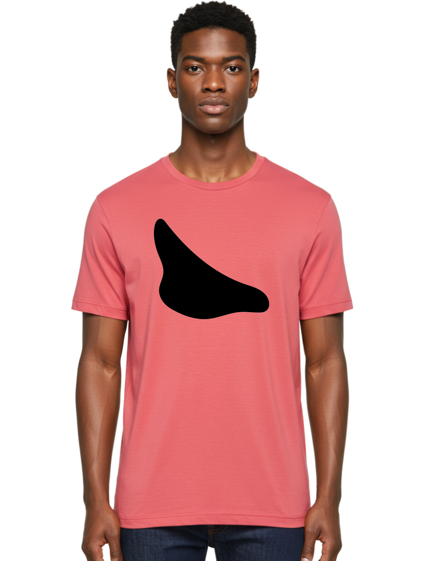 Stylized-Foot Men'S Graphic Tee, 100% Cotton, Comfortable Casual Summer Wear, Machine Washable, Shoe Sole, Footwear Design, Minimalist Shape, Black Silhouette, Simple Graphic, Modern Style -  Aaa494