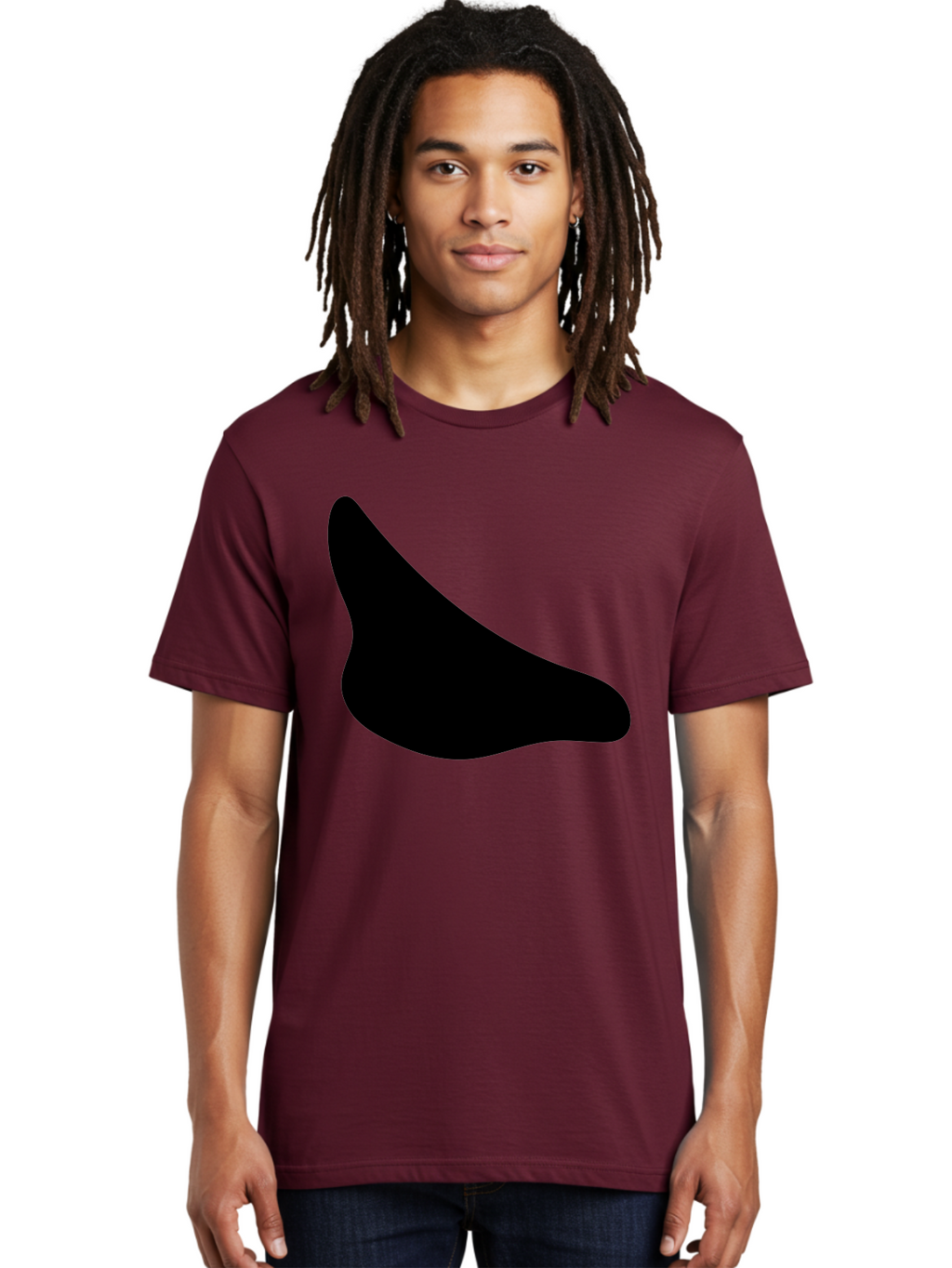 Stylized-Foot Men'S Graphic Tee, 100% Cotton, Comfortable Casual Summer Wear, Machine Washable, Shoe Sole, Footwear Design, Minimalist Shape, Black Silhouette, Simple Graphic, Modern Style -  Aaa494