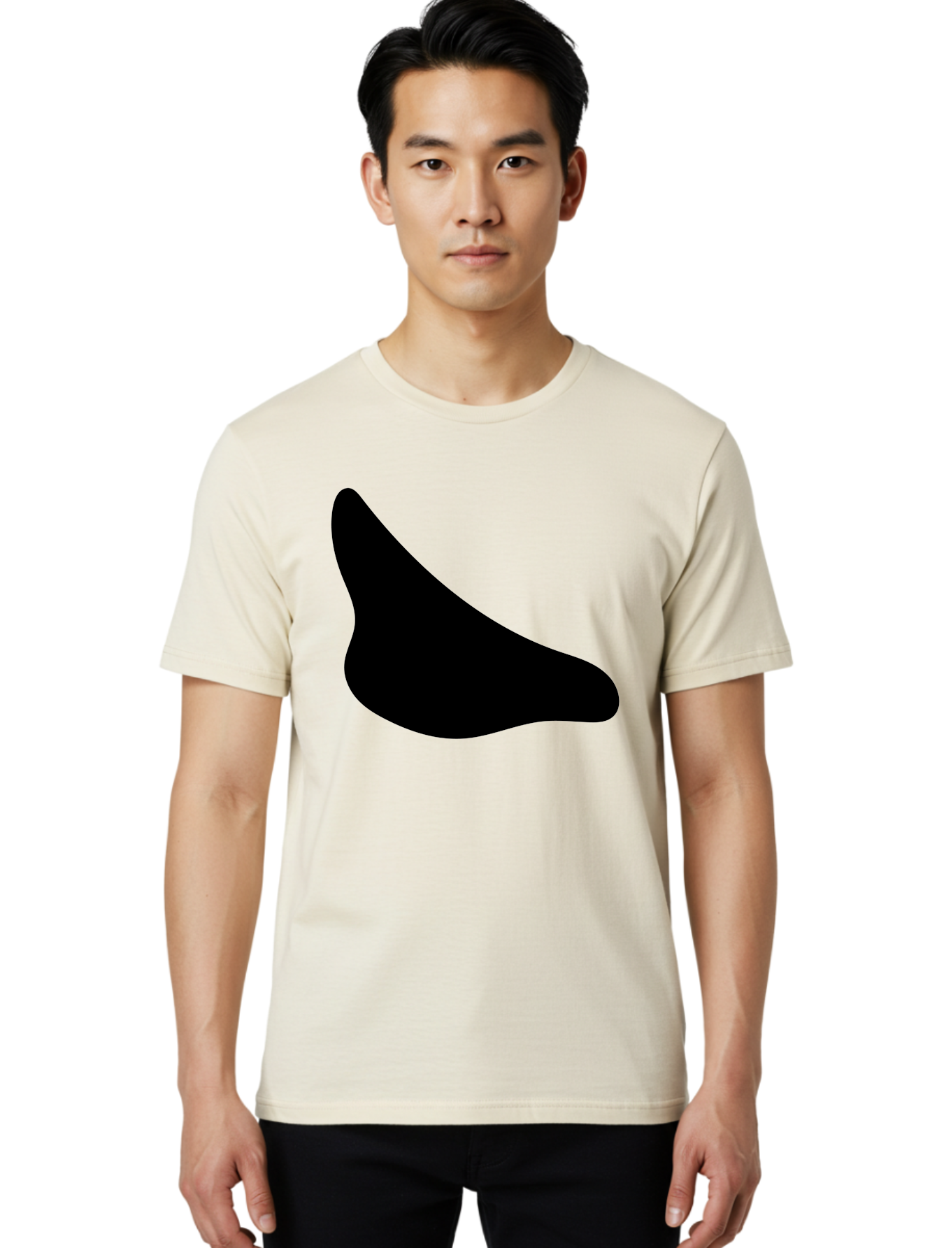 Stylized-Foot Men'S Graphic Tee, 100% Cotton, Comfortable Casual Summer Wear, Machine Washable, Shoe Sole, Footwear Design, Minimalist Shape, Black Silhouette, Simple Graphic, Modern Style -  Aaa494