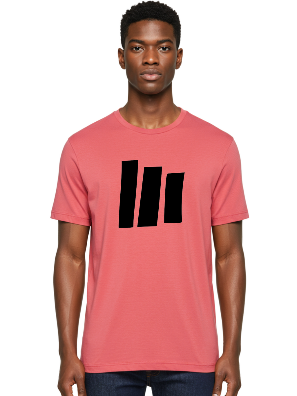 Three-Black-Bars Men'S Graphic Tee, 100% Cotton, Comfortable Casual Summer Wear, Machine Washable, Equalizer Bars, Music Visualization, Audio Levels, Sound Waves, Music Technology, Beat Detection, Frequency Analysis -  Aaa496