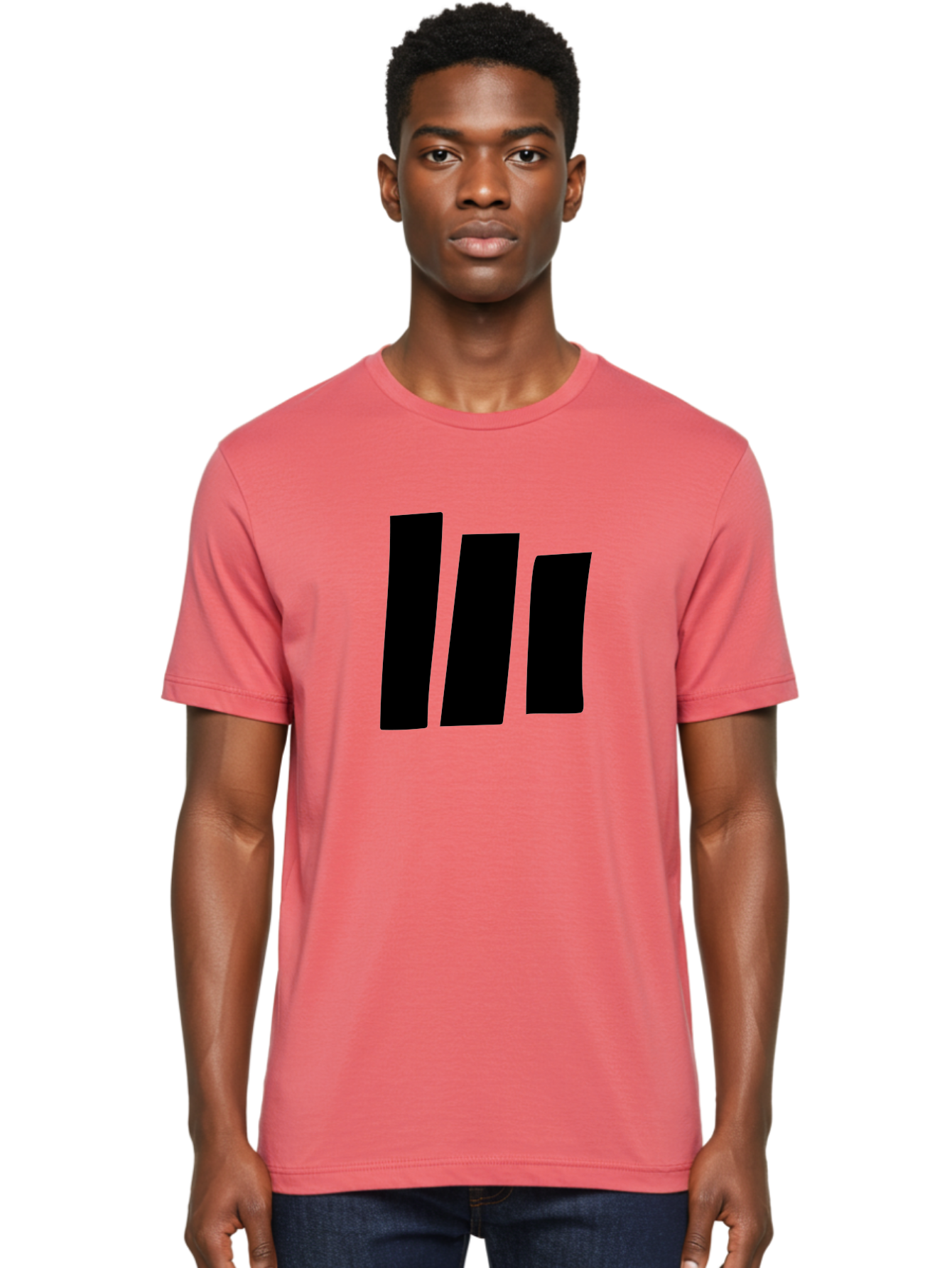 Three-Black-Bars Men'S Graphic Tee, 100% Cotton, Comfortable Casual Summer Wear, Machine Washable, Equalizer Bars, Music Visualization, Audio Levels, Sound Waves, Music Technology, Beat Detection, Frequency Analysis -  Aaa496