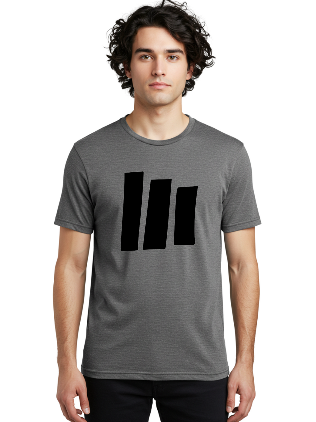 Three-Black-Bars Men'S Graphic Tee, 100% Cotton, Comfortable Casual Summer Wear, Machine Washable, Equalizer Bars, Music Visualization, Audio Levels, Sound Waves, Music Technology, Beat Detection, Frequency Analysis -  Aaa496