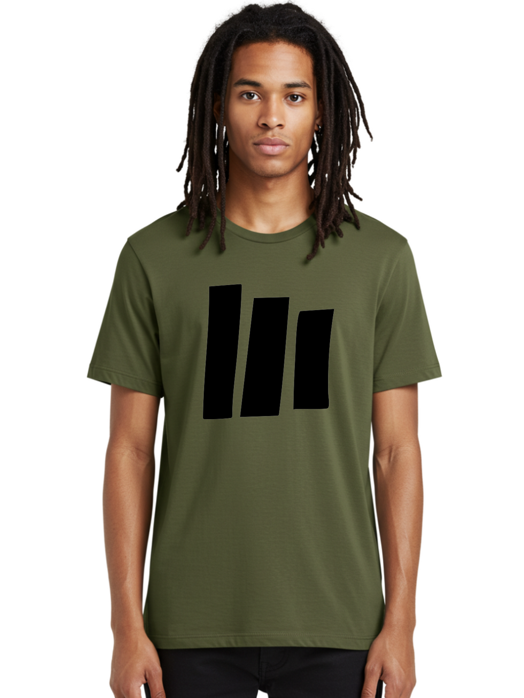 Three-Black-Bars Men'S Graphic Tee, 100% Cotton, Comfortable Casual Summer Wear, Machine Washable, Equalizer Bars, Music Visualization, Audio Levels, Sound Waves, Music Technology, Beat Detection, Frequency Analysis -  Aaa496