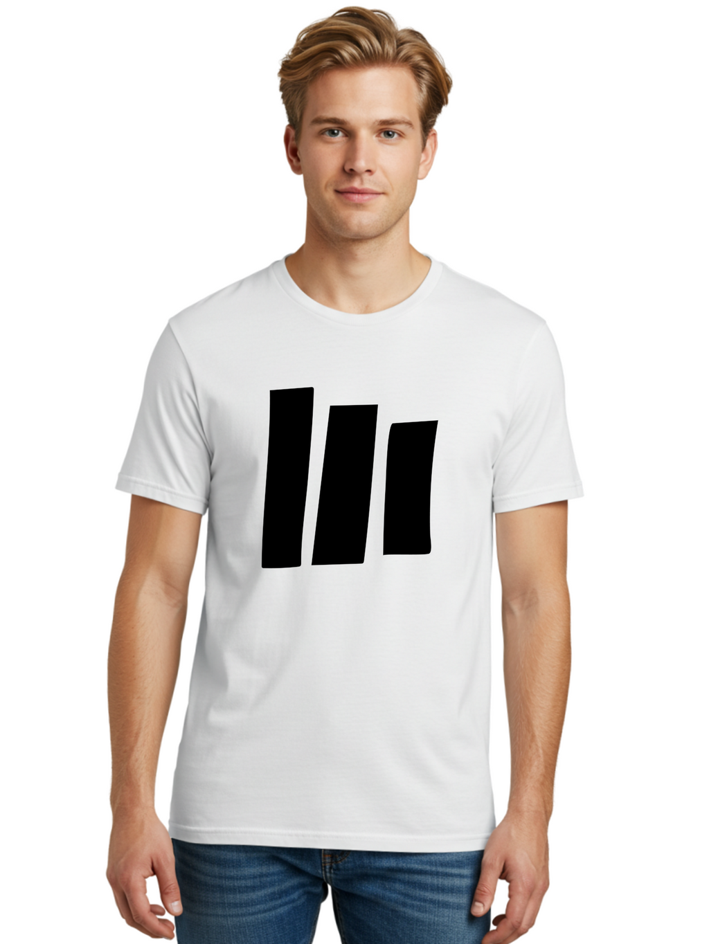 Three-Black-Bars Men'S Graphic Tee, 100% Cotton, Comfortable Casual Summer Wear, Machine Washable, Equalizer Bars, Music Visualization, Audio Levels, Sound Waves, Music Technology, Beat Detection, Frequency Analysis -  Aaa496