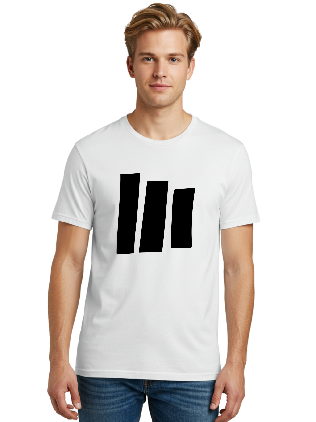 Three-Black-Bars Men'S Graphic Tee, 100% Cotton, Comfortable Casual Summer Wear, Machine Washable, Equalizer Bars, Music Visualization, Audio Levels, Sound Waves, Music Technology, Beat Detection, Frequency Analysis -  Aaa496