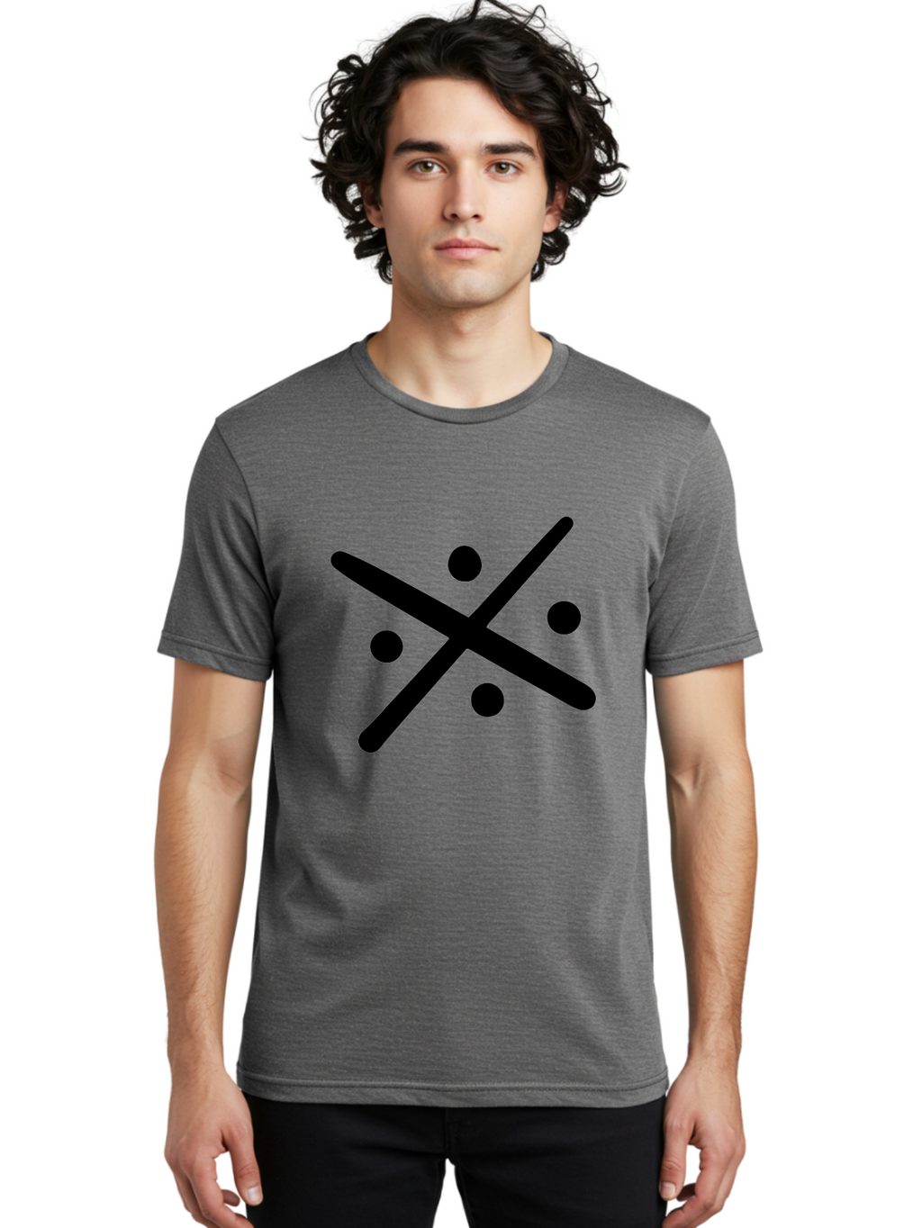 Tic-Tac-Toe Men'S Graphic Tee, 100% Cotton, Comfortable Casual Summer Wear, Machine Washable, Tic Tac Toe Game, Strategy Game, Two-Player Game, Simple Graphics, Minimalistic Design, Black And Green Colors, Game Board, Fun Gameplay, -  Aaa501