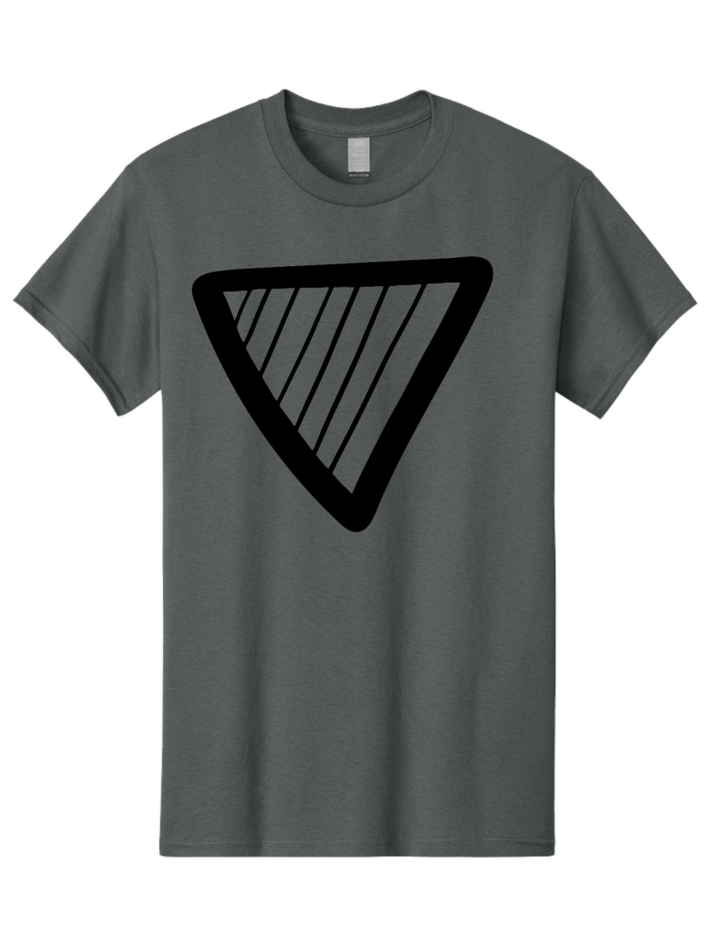 Triangle Men'S Graphic Tee, 100% Cotton, Comfortable Casual Summer Wear, Machine Washable, Triangle Shape, Yield Sign, Caution Sign, Black Outline, Warning Symbol, Traffic Sign, Road Safety, Diagonal Lines -  Aaa503