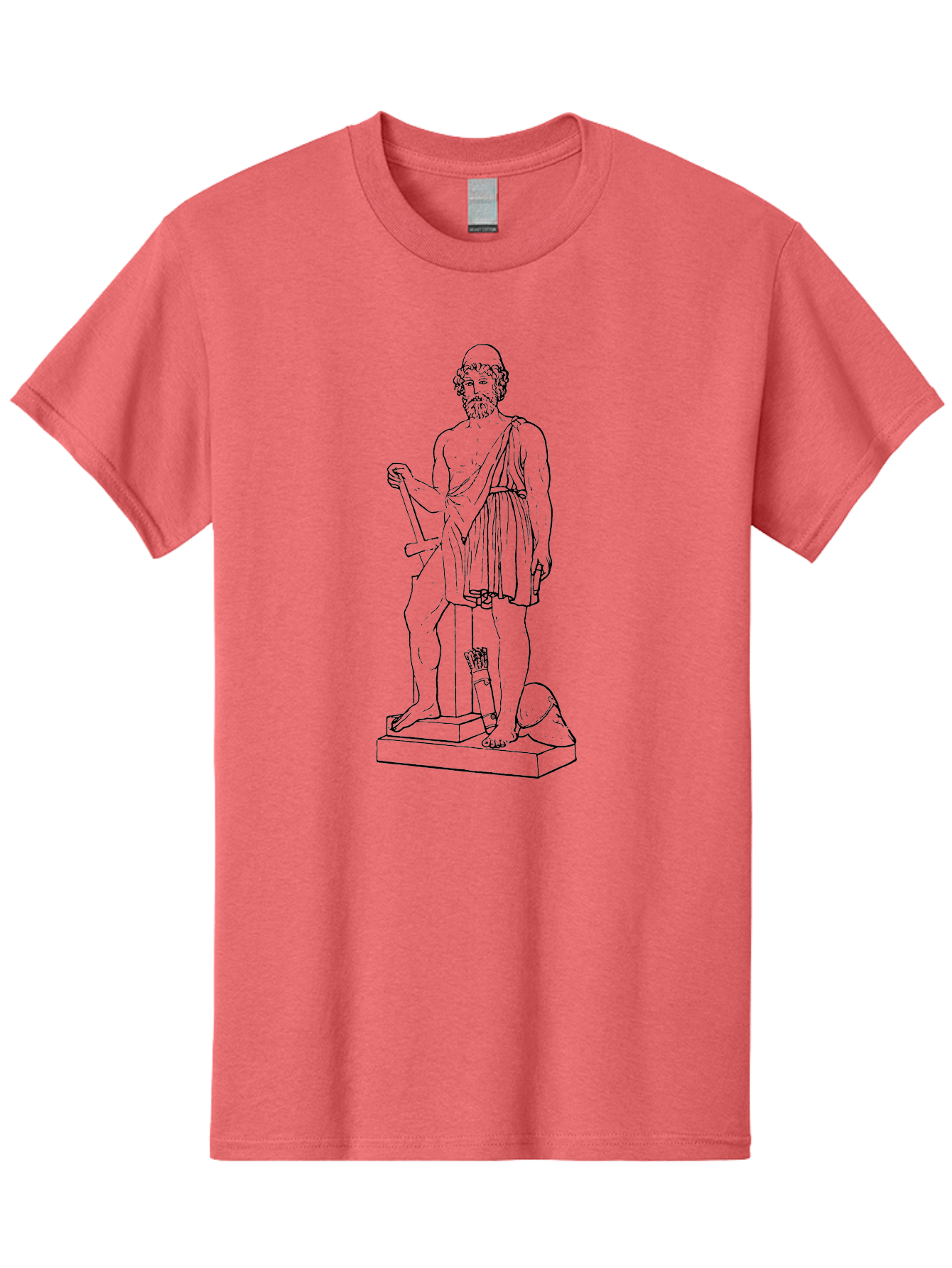 Ancient-Greek-Statue Men'S Graphic Tee, 100% Cotton, Comfortable Casual Summer Wear, Machine Washable, Ancient Greek Statue, Hippocrates Figure, Classical Art, Historical Landmark, Medical Heritage, Greek Physician, Symbolic Representation, -  Aaa512