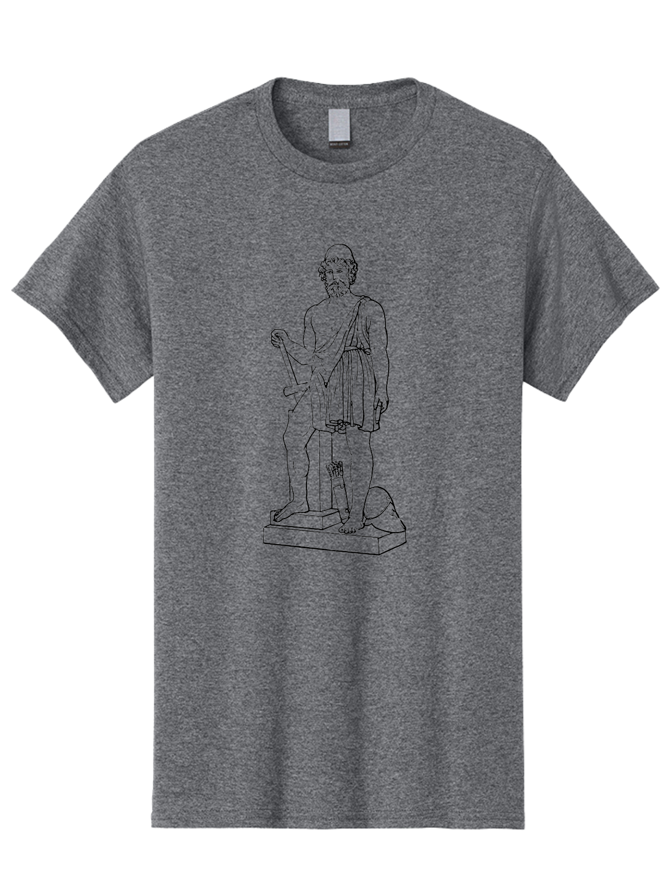 Ancient-Greek-Statue Men'S Graphic Tee, 100% Cotton, Comfortable Casual Summer Wear, Machine Washable, Ancient Greek Statue, Hippocrates Figure, Classical Art, Historical Landmark, Medical Heritage, Greek Physician, Symbolic Representation, -  Aaa512