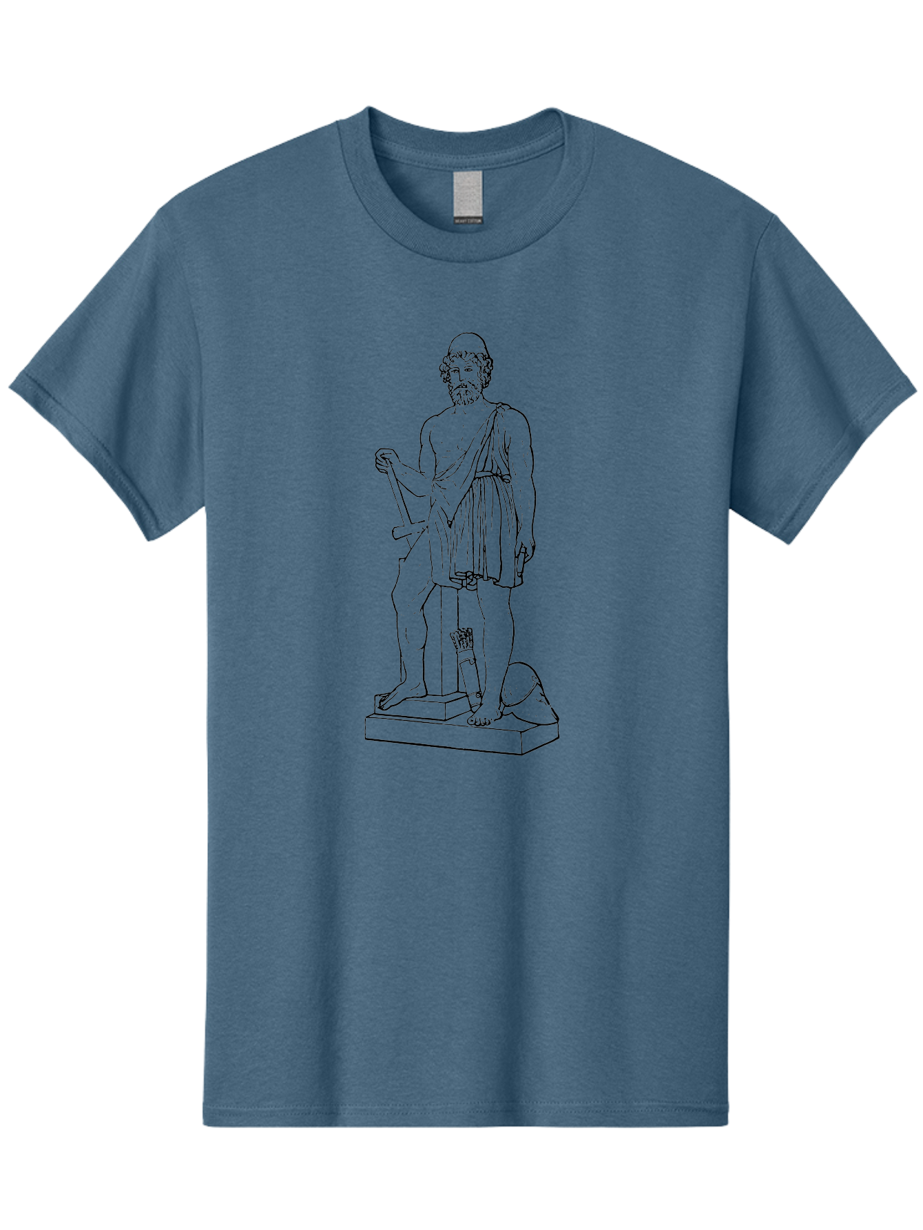 Ancient-Greek-Statue Men'S Graphic Tee, 100% Cotton, Comfortable Casual Summer Wear, Machine Washable, Ancient Greek Statue, Hippocrates Figure, Classical Art, Historical Landmark, Medical Heritage, Greek Physician, Symbolic Representation, -  Aaa512