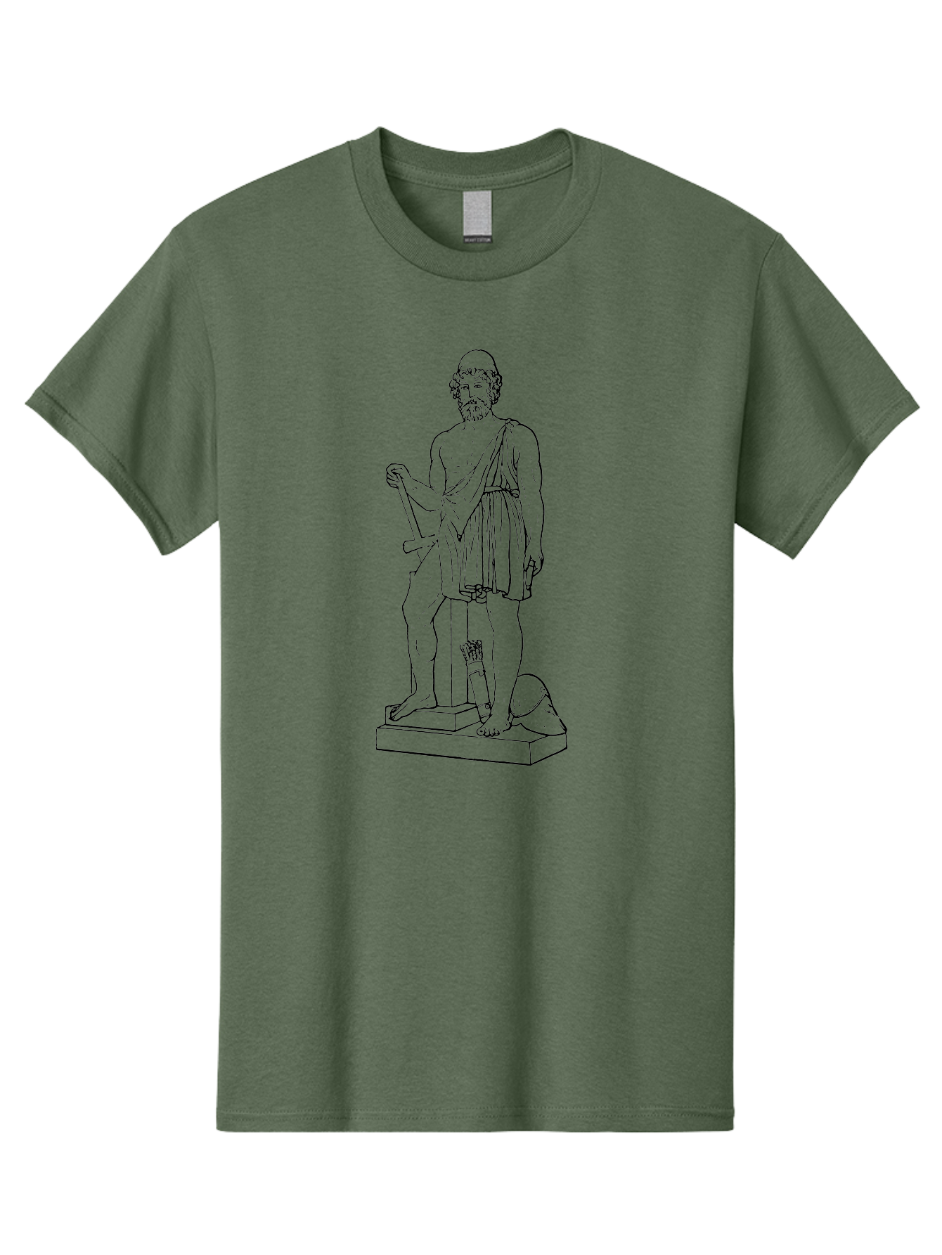 Ancient-Greek-Statue Men'S Graphic Tee, 100% Cotton, Comfortable Casual Summer Wear, Machine Washable, Ancient Greek Statue, Hippocrates Figure, Classical Art, Historical Landmark, Medical Heritage, Greek Physician, Symbolic Representation, -  Aaa512