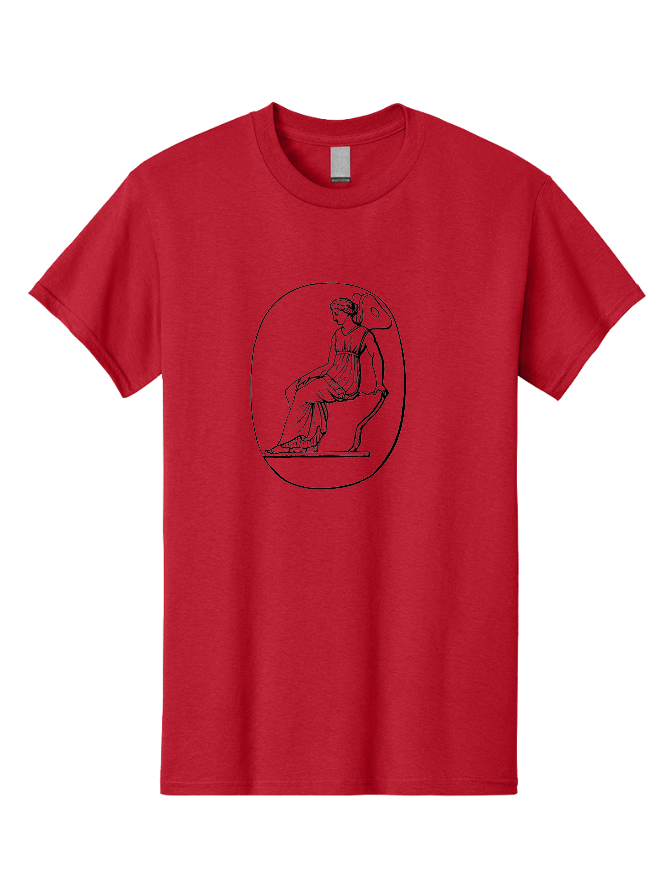 Athena-1 Men'S Graphic Tee, 100% Cotton, Comfortable Casual Summer Wear, Machine Washable, Woman Sitting On Chair, Ancient Greek Style, Classical Art, Feminine Figure, Relaxed Pose, Elegant Design, Minimalist Line Art, -  Aaa517