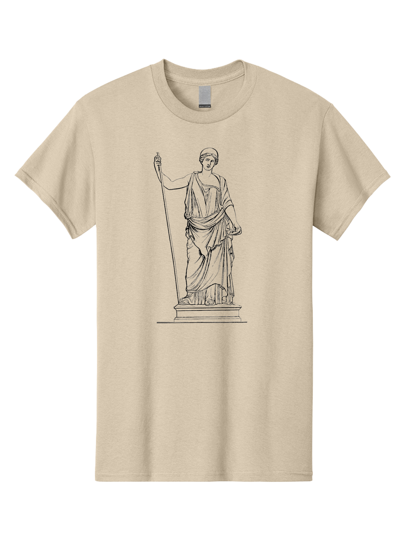 Athena Men'S Graphic Tee, 100% Cotton, Comfortable Casual Summer Wear, Machine Washable, Ancient Greek Goddess, Pallas Athena, Mythological Figure, Classical Art, Greek Mythology, Historical Illustration, Traditional Art, Warrior Goddess, -  Aaa518