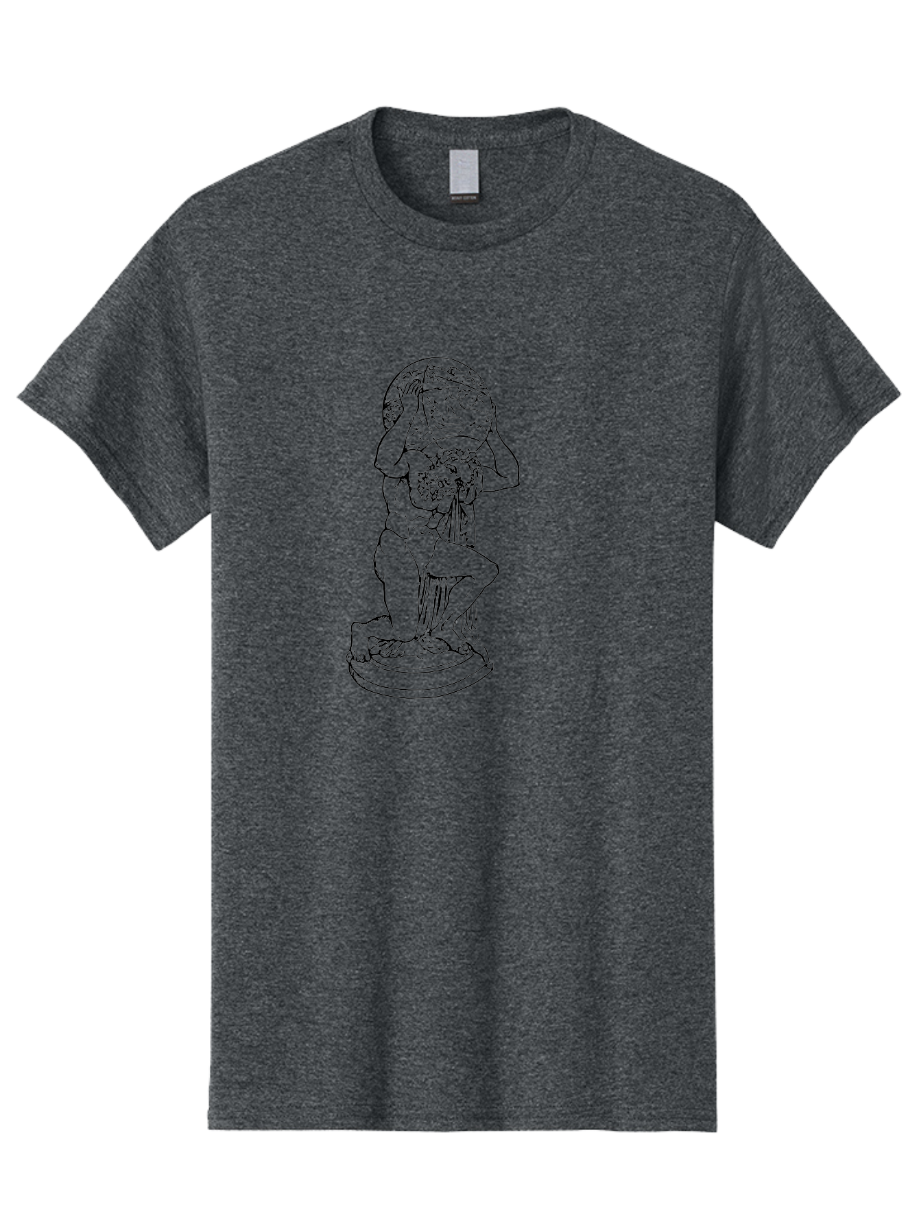 Atlas-Holding-Globe Men'S Graphic Tee, 100% Cotton, Comfortable Casual Summer Wear, Machine Washable, Statue Of Atlas, Greek Mythology, Holding The World, Classical Art, Mythological Figure, Ancient Greek Culture, Symbolic Representation -  Aaa519