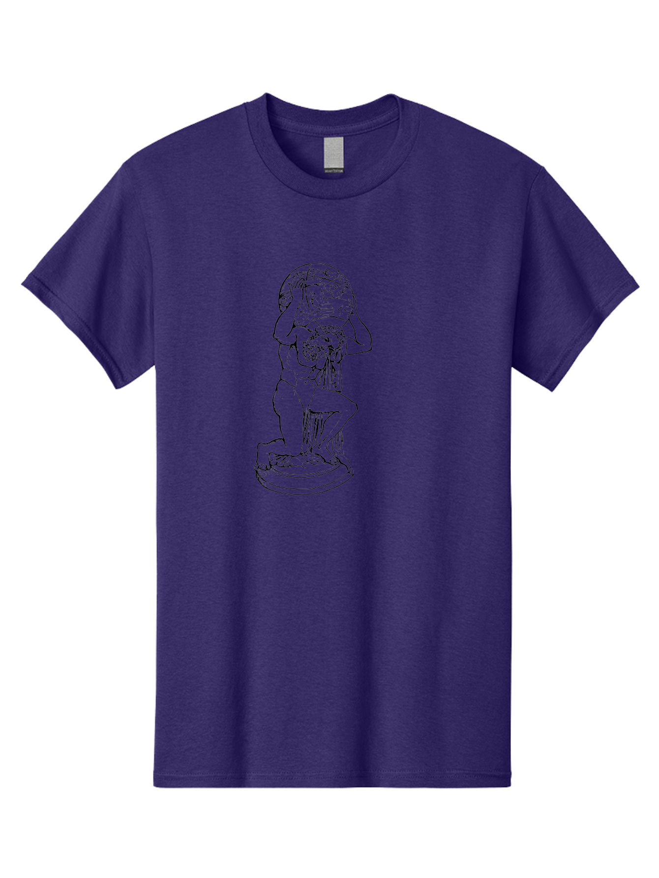 Atlas-Holding-Globe Men'S Graphic Tee, 100% Cotton, Comfortable Casual Summer Wear, Machine Washable, Statue Of Atlas, Greek Mythology, Holding The World, Classical Art, Mythological Figure, Ancient Greek Culture, Symbolic Representation -  Aaa519