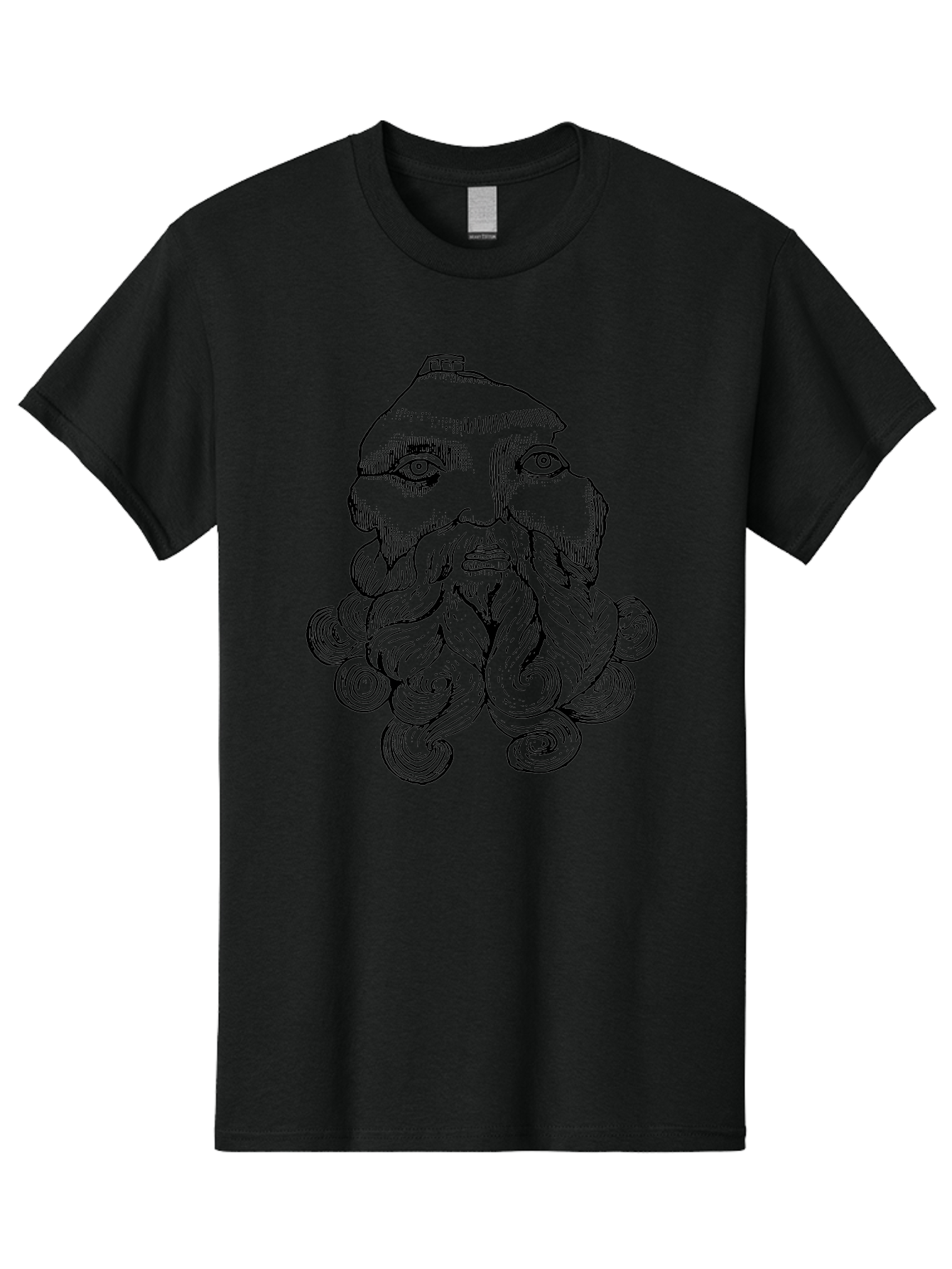 Brahma Men'S Graphic Tee, 100% Cotton, Comfortable Casual Summer Wear, Machine Washable, Mysterious Figure, Three-Eyed Man, Bearded Visage, Mystical Symbol, Abstract Art, Surreal Imagery, Intricate Details, Unique Illustration -  Aaa521