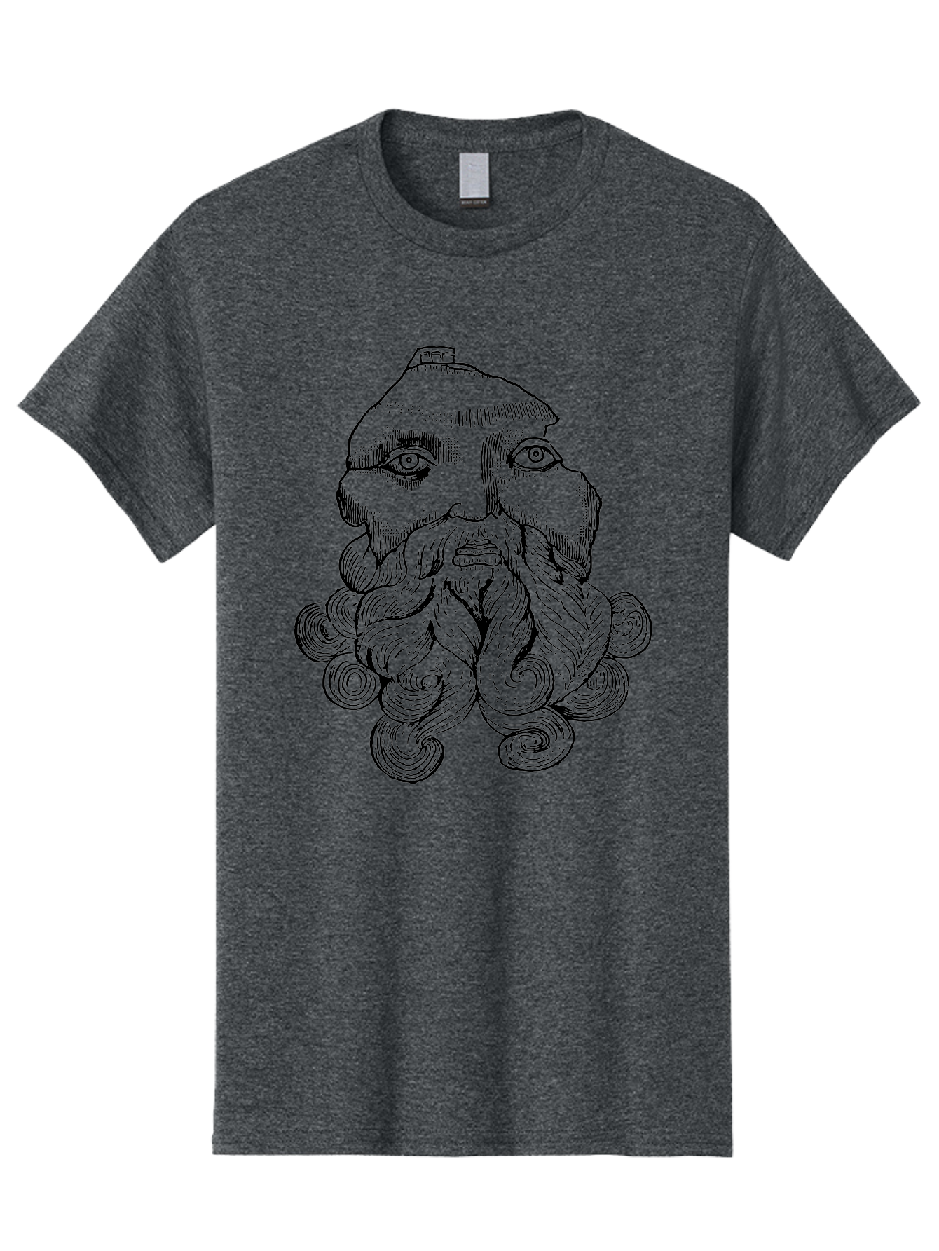 Brahma Men'S Graphic Tee, 100% Cotton, Comfortable Casual Summer Wear, Machine Washable, Mysterious Figure, Three-Eyed Man, Bearded Visage, Mystical Symbol, Abstract Art, Surreal Imagery, Intricate Details, Unique Illustration -  Aaa521
